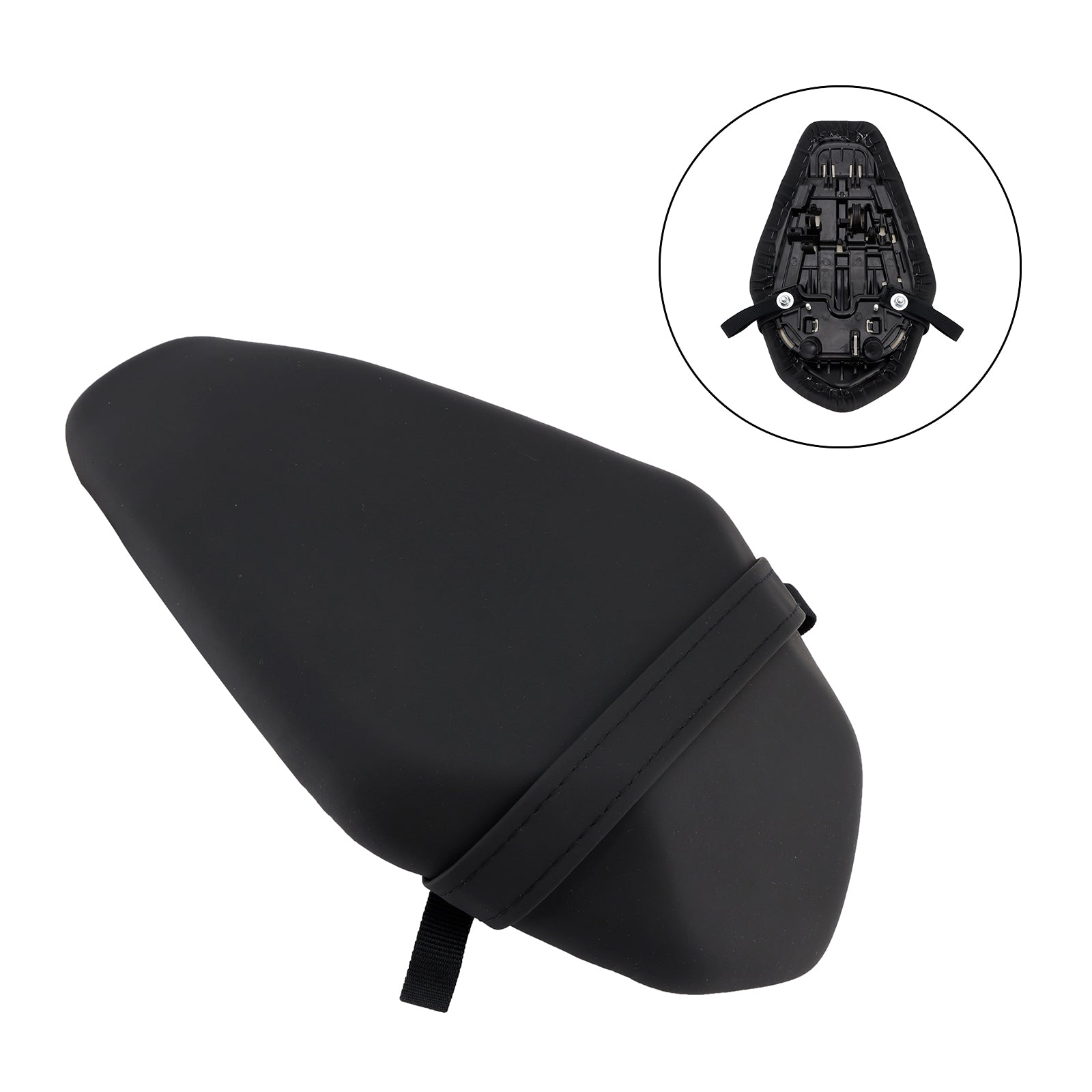 Coussin de selle passager arrière plat noir pour Kawasaki Ninja ZX-6R (2019-2025)