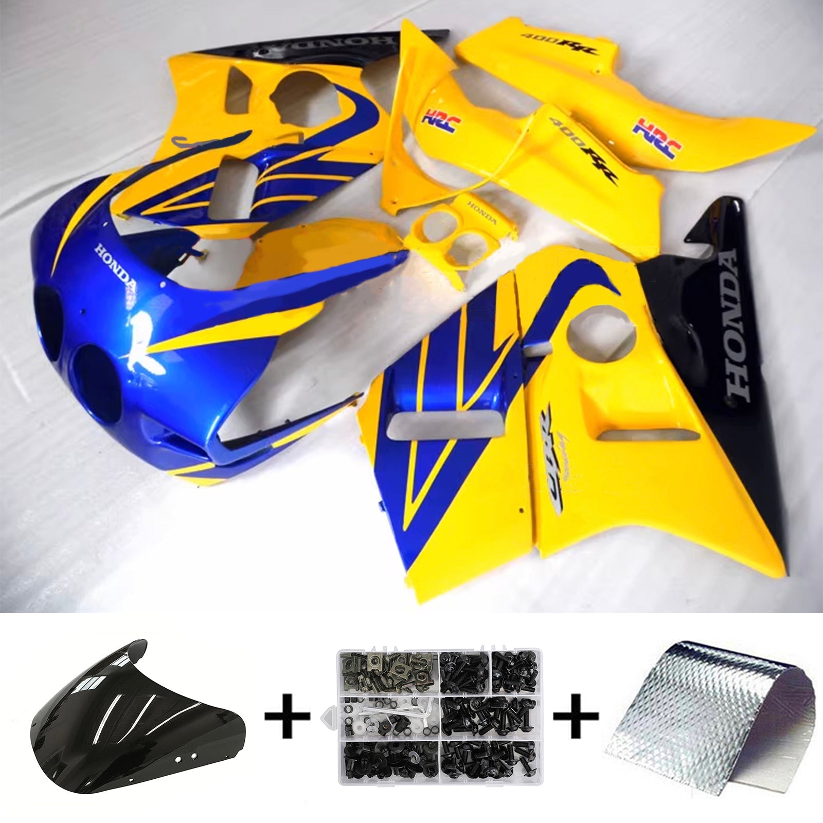 Amotopart Honda CBR400RR NC23 1987-1989 Kit de carenado de carrocería de plástico ABS