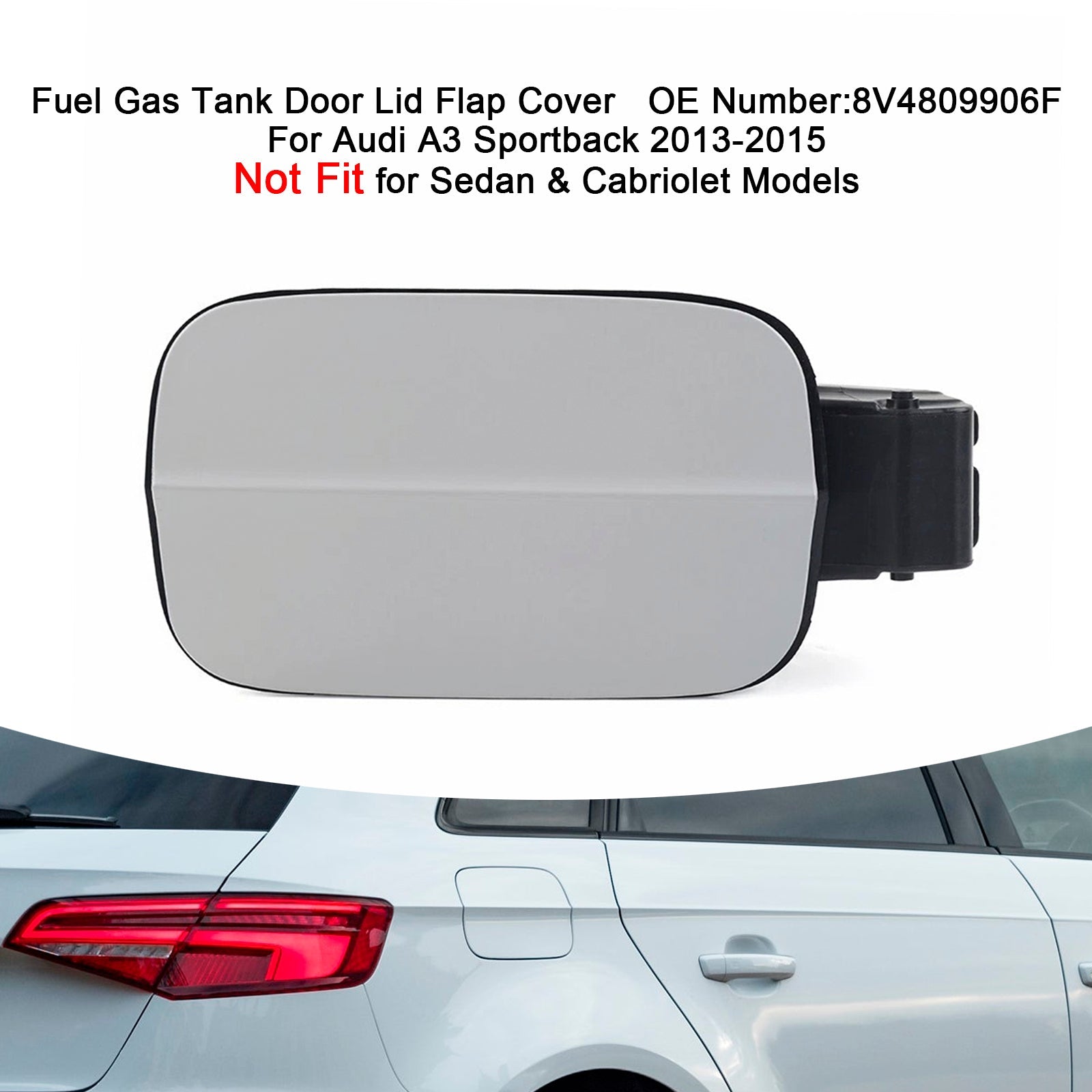 Couvercle de réservoir de carburant 8V4809906F pour Audi A3 Sportback 2013-2015