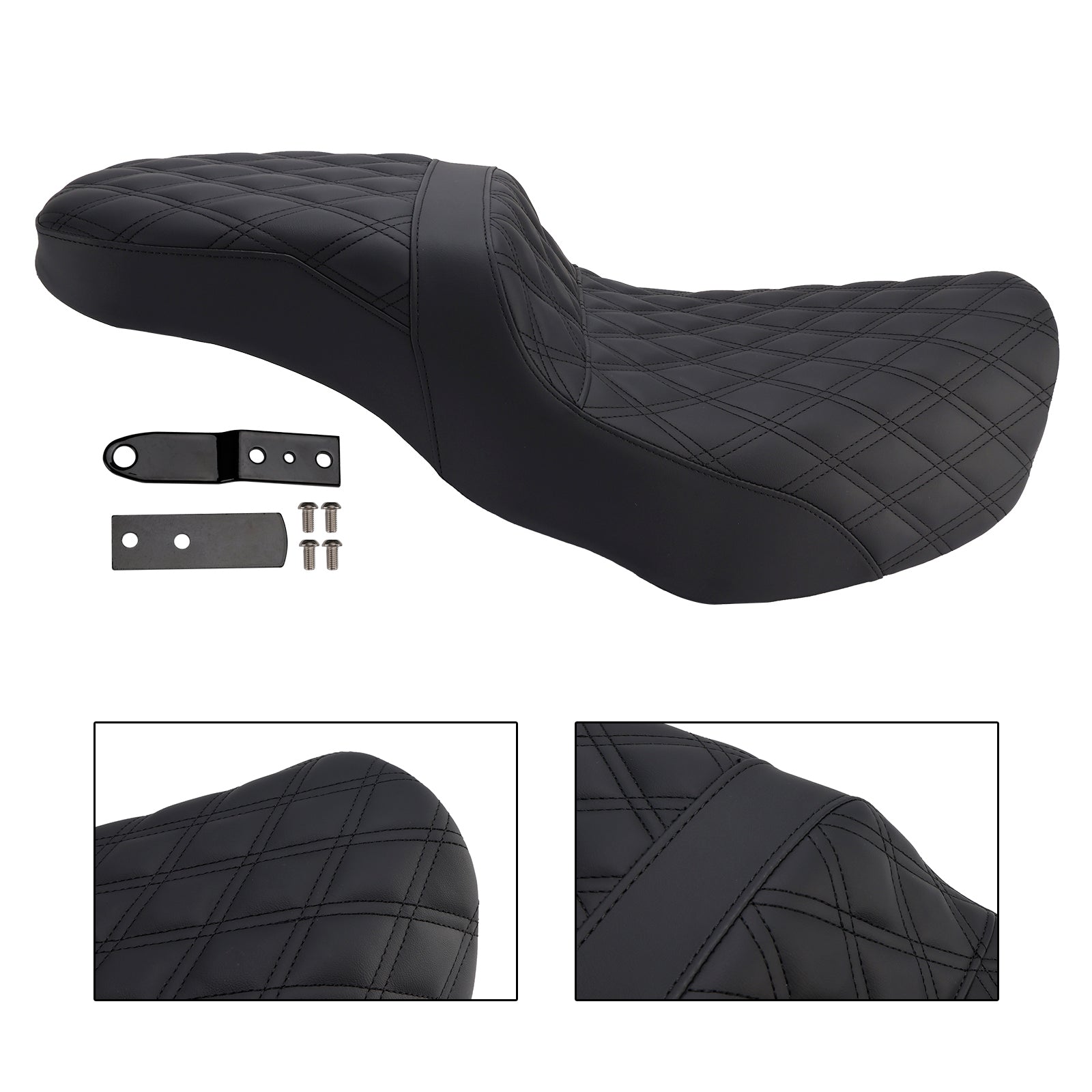 Coussin de selle passager avant et arrière compatible avec Dyna FXD 2006-2017 FLD Fat Boy