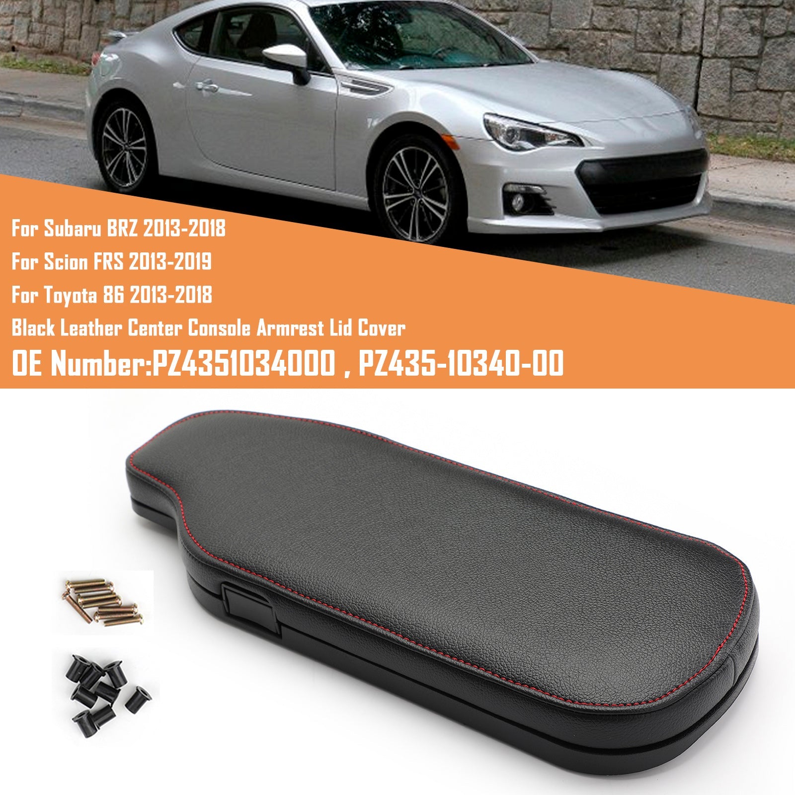Omslag van&Zwarte console-armsteun PZ4351034000 voor Toyota 86 BRZ Scion FRS 13-18