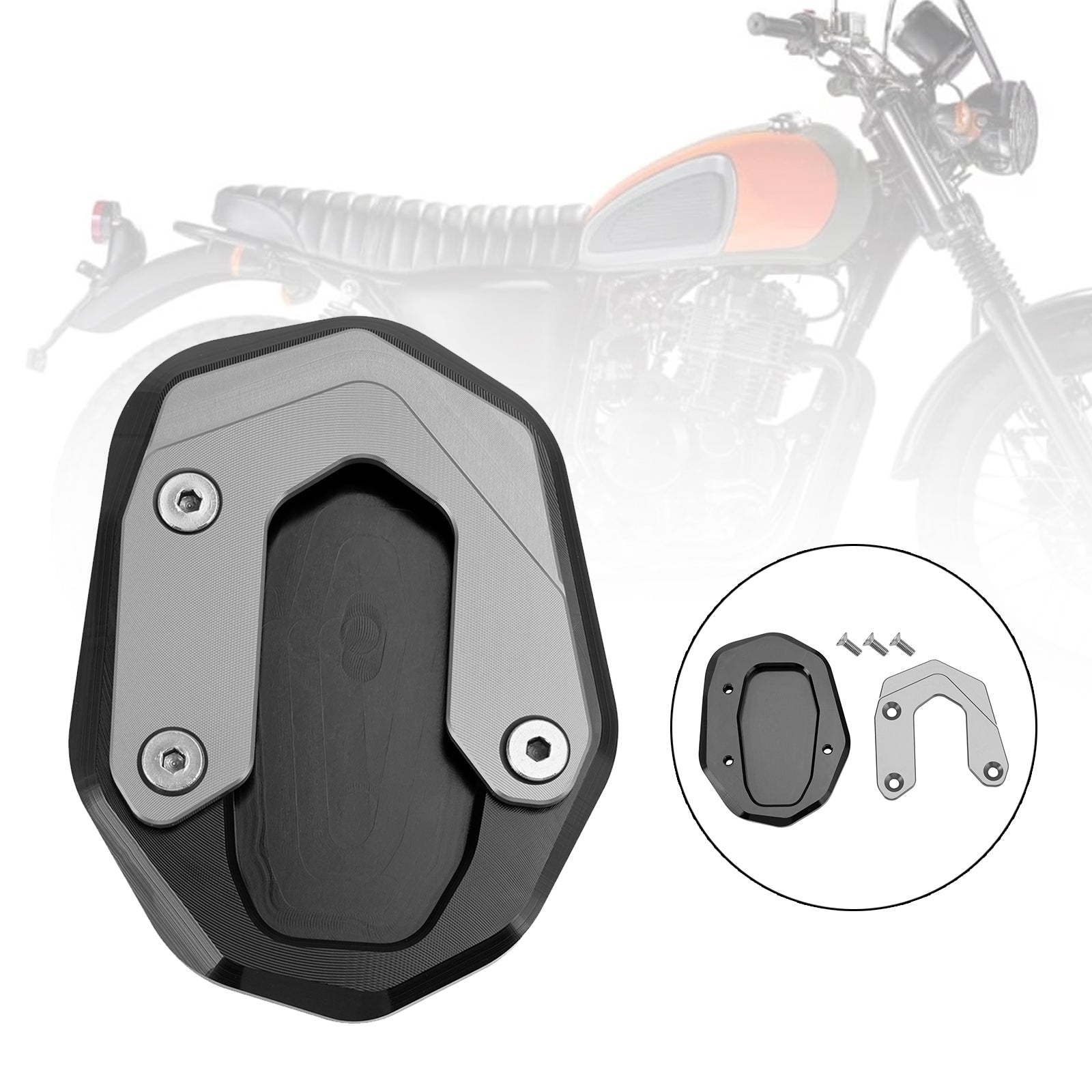 Ampliar Placa de extensión de caballete lateral para Ducati Scrambler 800/1100 15-20