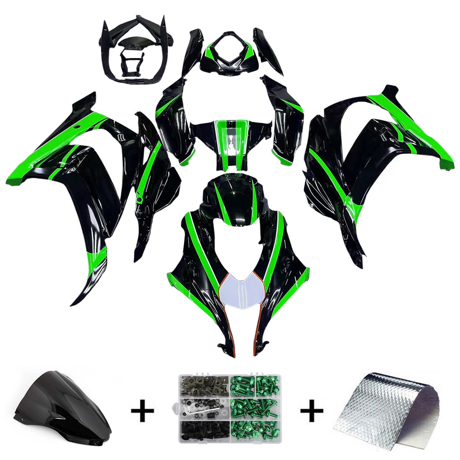 Kit de carénage en plastique ABS injecté compatible avec Kawasaki ZX10R 2016-2020