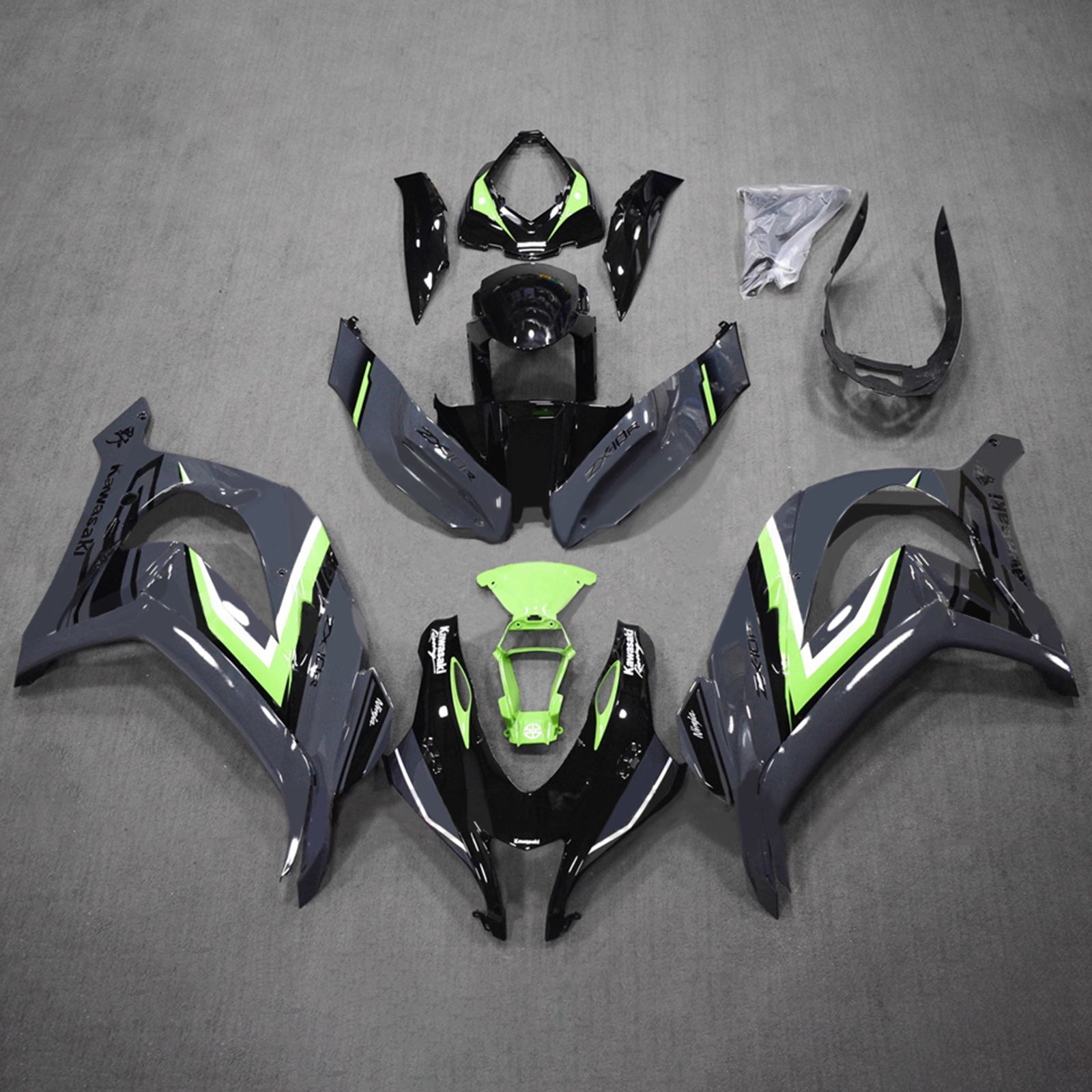 Kit de carénage injecté en plastique ABS compatible avec Kawasaki ZX10R 2016-2020