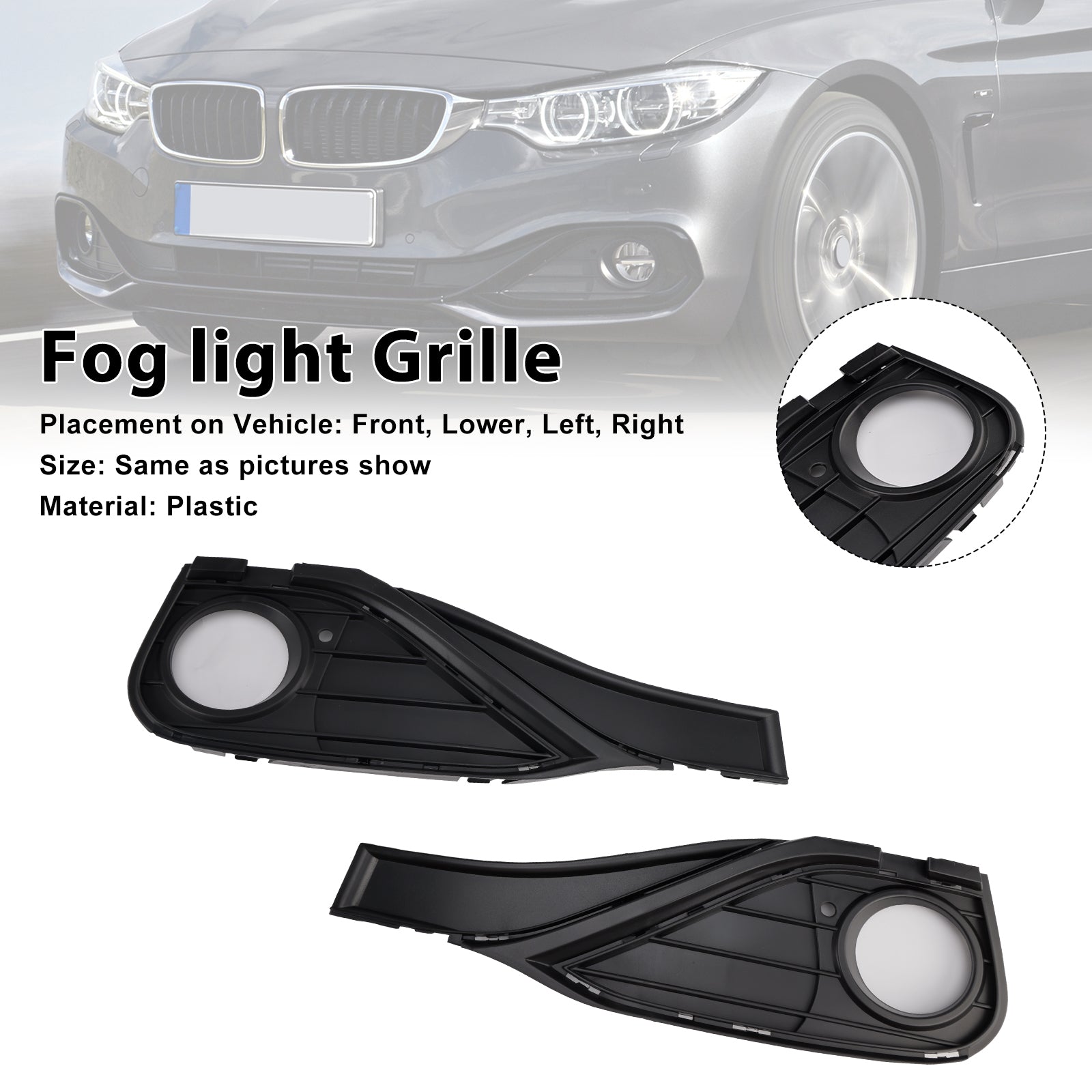 Grille de phare antibrouillard avant partiellement ouverte 51117294831 pour BMW F32 F33 F36 418D