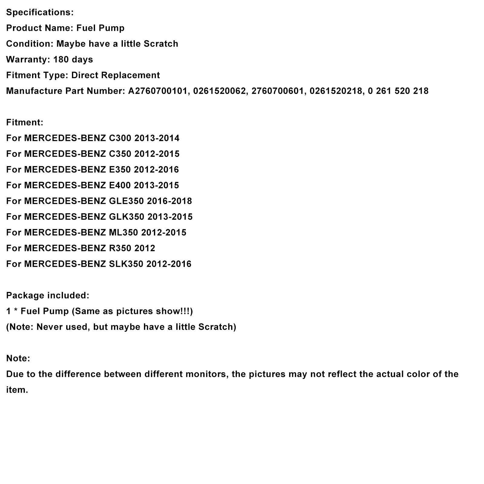 Korkeapainepolttoaineen pumppu mallille MERCEDES-BENZ R350 (2012) A2760700101 0261520062 0261520218