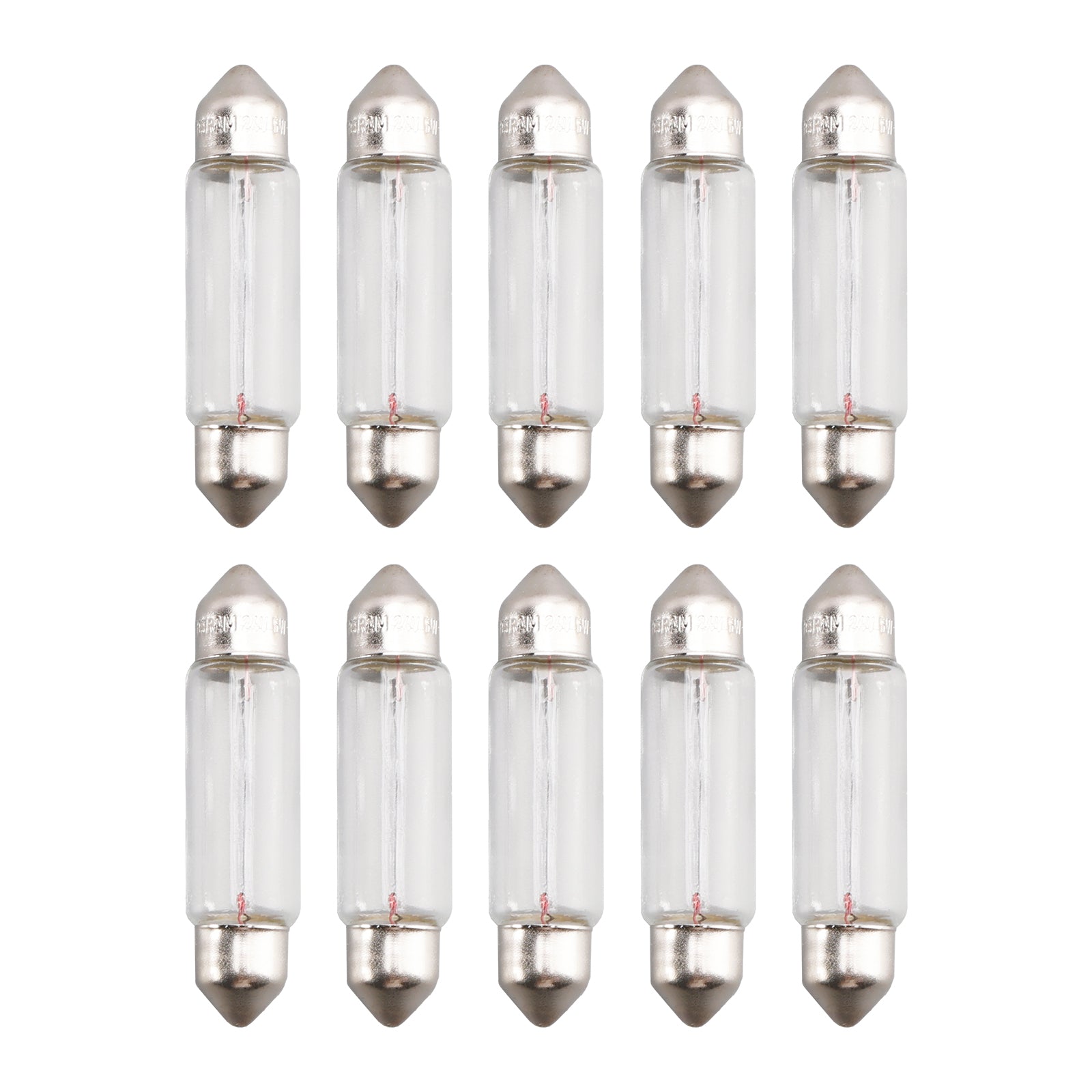 Lotto di 10 lampadine tubolari per l'illuminazione auto C5W Sv8.5 41 mm 6424 24 V 5 W per Osram