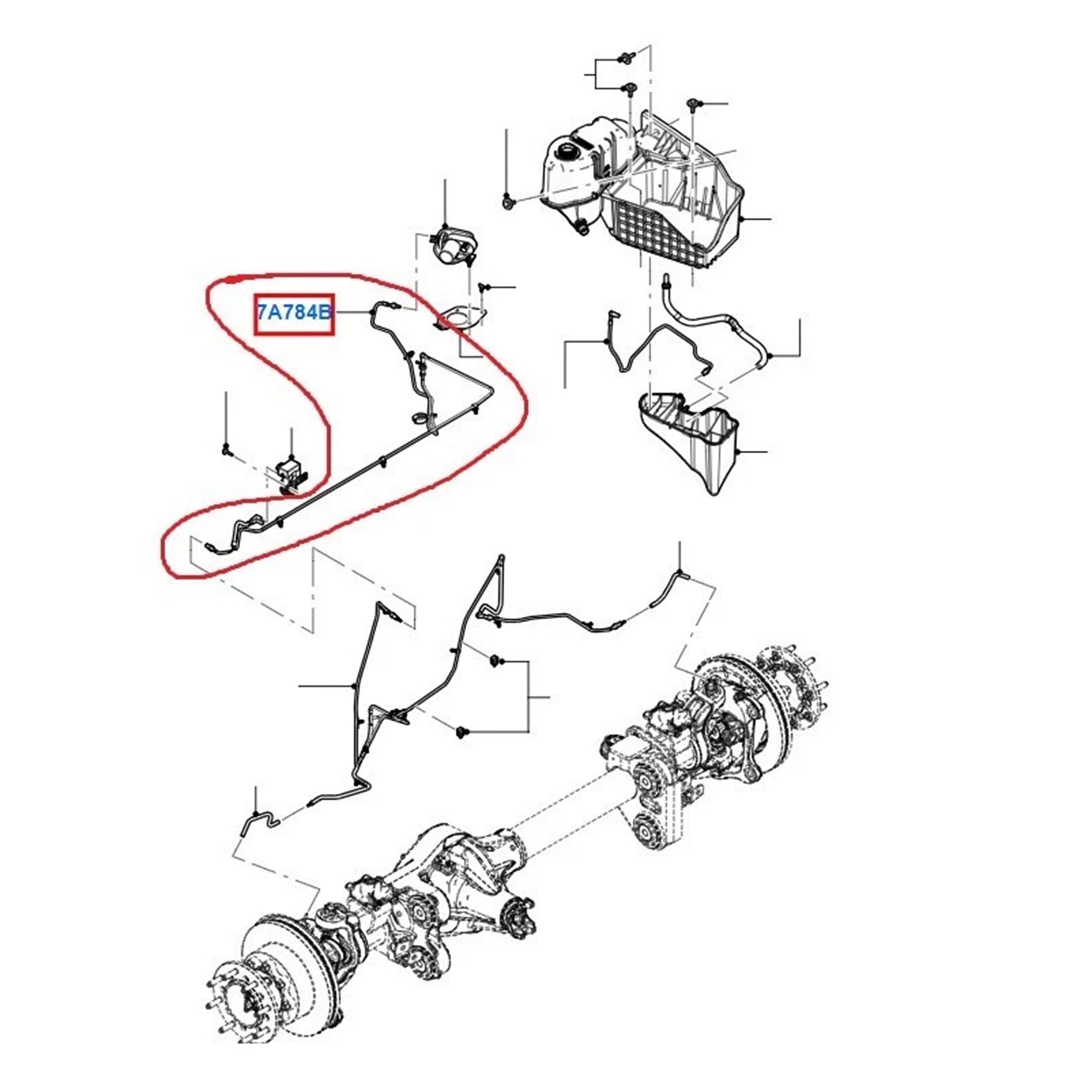 Tuyaux de dépression pour verrouillage de moyeu 7C3Z-7A784-C pour Ford F-250 Super Duty 2008-2010