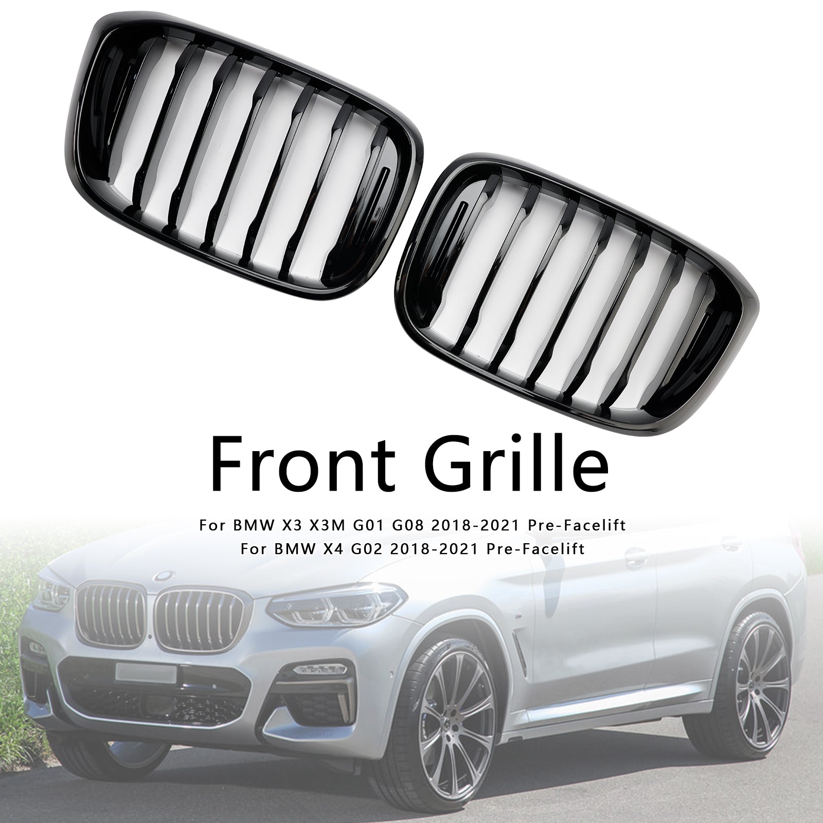 Rejilla frontal negra brillante para BMW X4 G02 X3 G01 G08 2018-2021 5113846959
