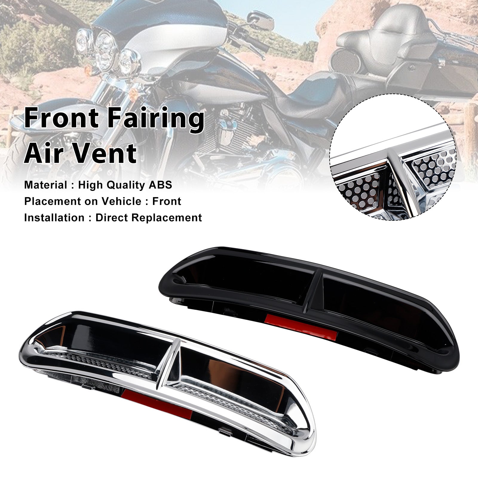 Etuosan tuuletusaukon verhoilu Touring Street Glide Electra Glide 2014-2024