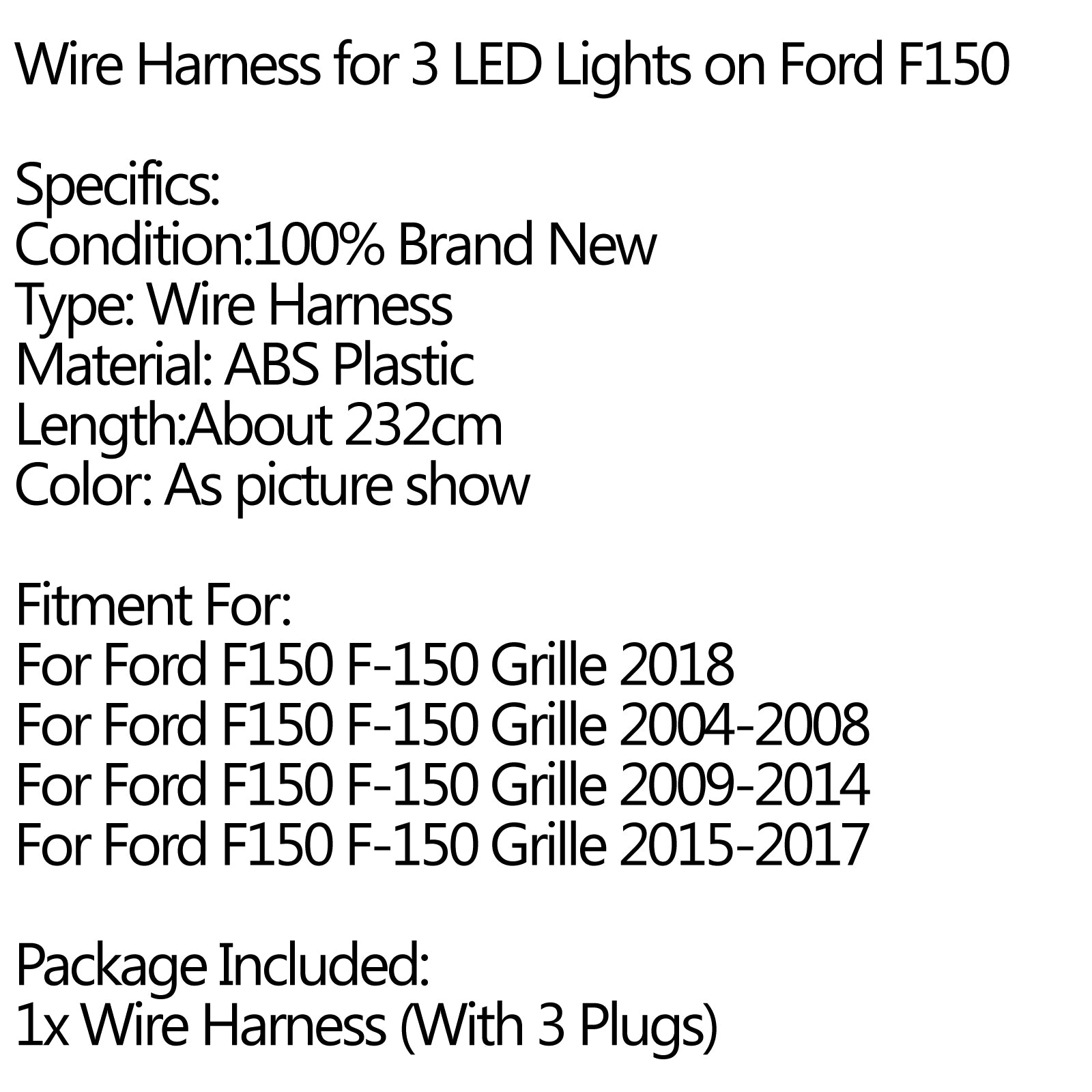 Faisceau de Câbles LED pour Grille Raptor adapté à Ford F-150 F150