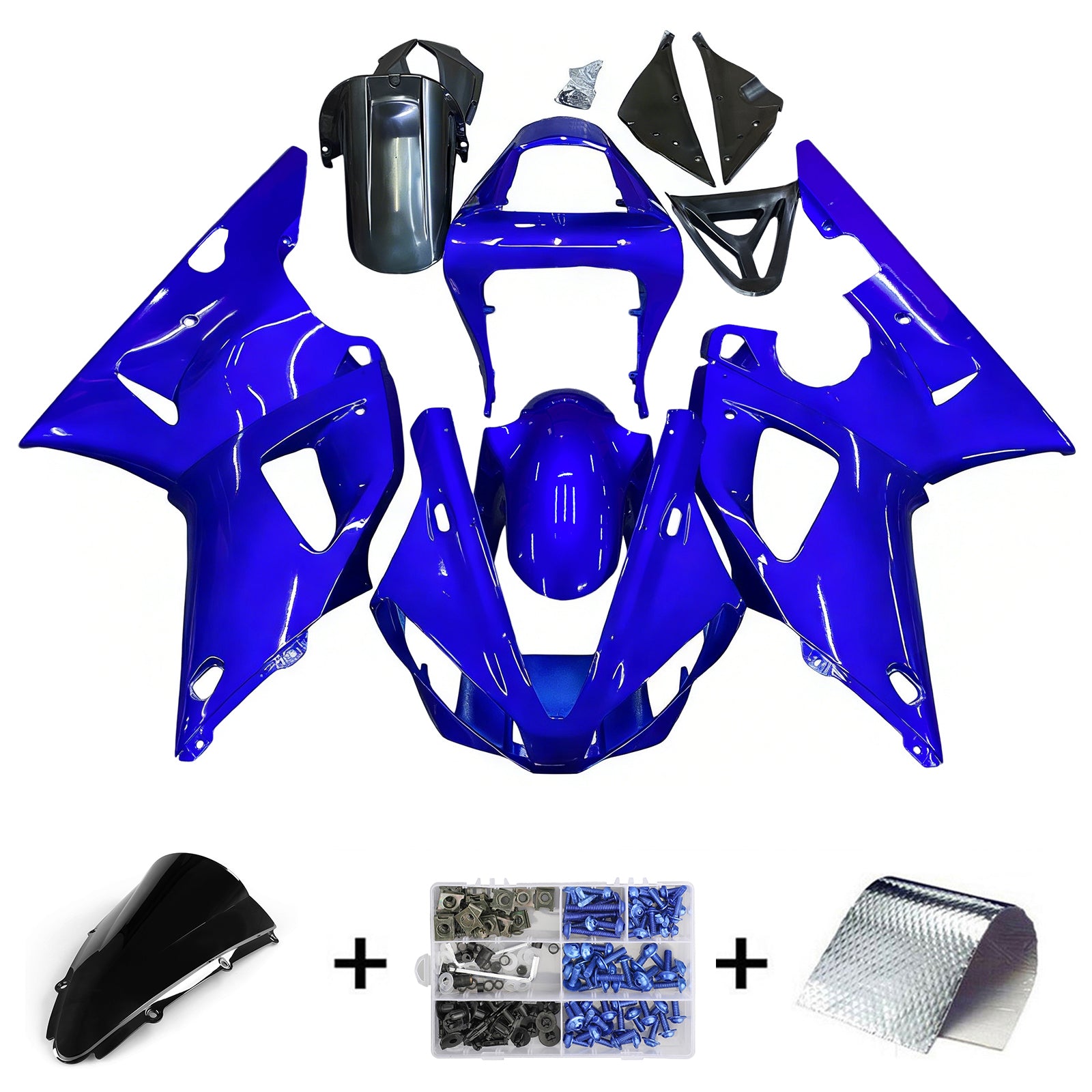 Kit de carénage en plastique ABS injecté compatible avec Yamaha YZF 1000 R1 2000-2001