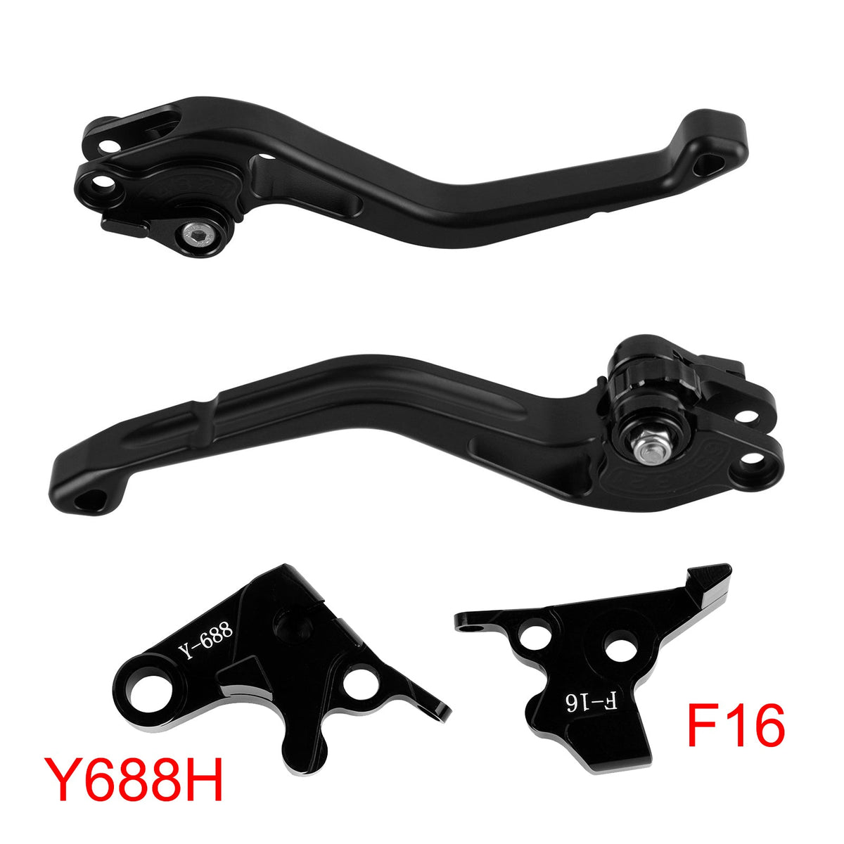 Nouveau levier de frein et d'embrayage court compatible avec Yamaha FZ6 FAZER XSR 700 900 ABS Noir