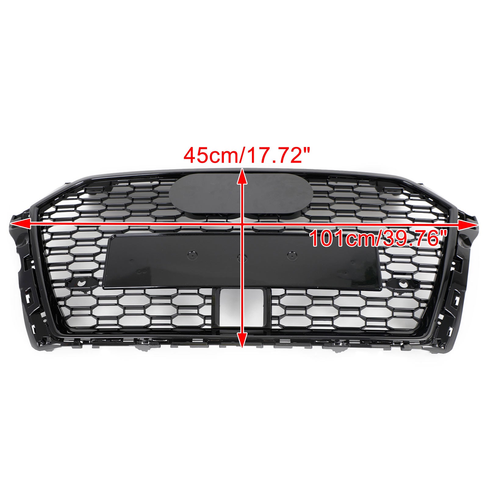 Grille avant style nid d'abeille RS3 pour Audi A3 S3 2017-2019 avec ACC, noir brillant.