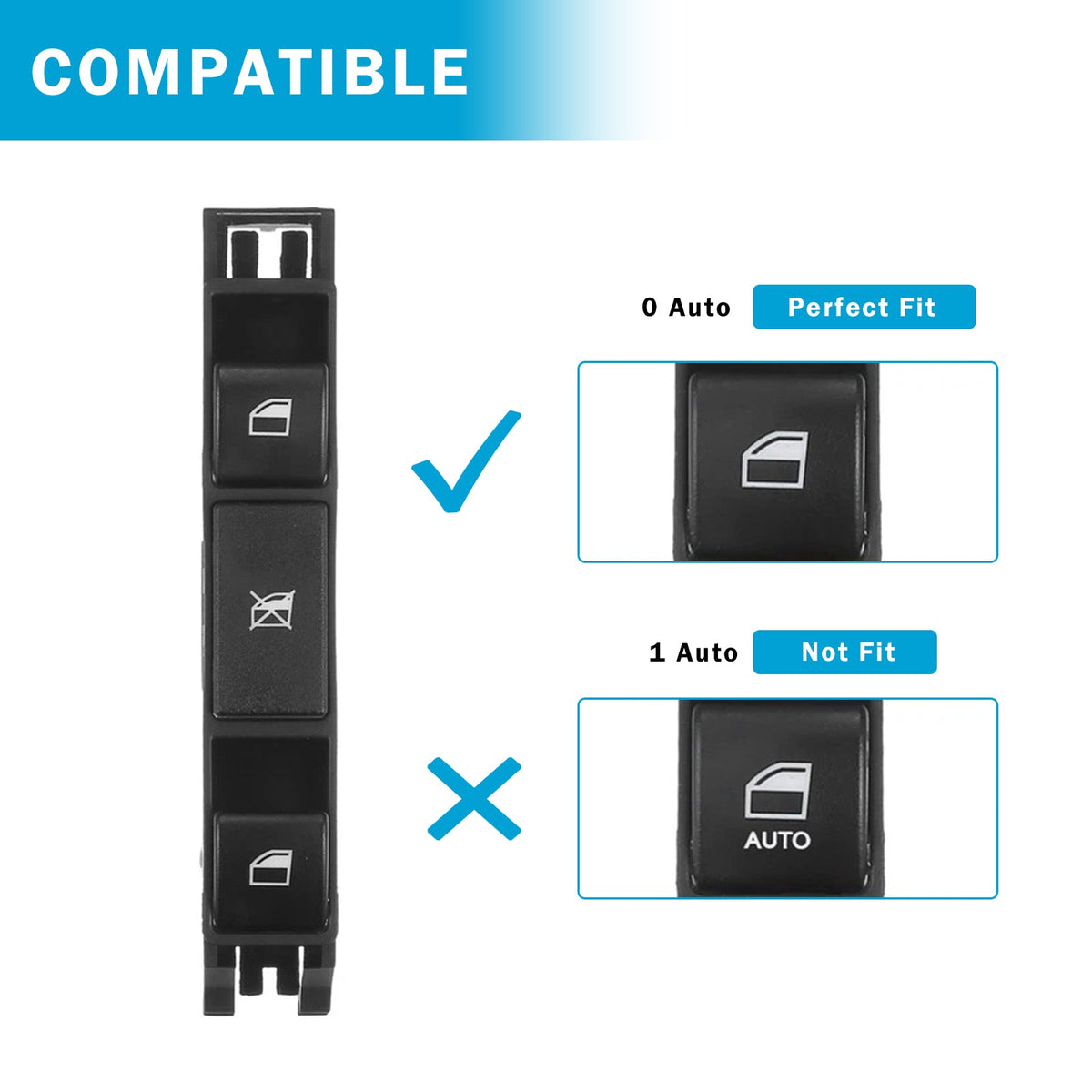 Interrupteur de lève-vitre électrique avant gauche pour BMW 323i 325i 328i 330i 323Ci 61316902184