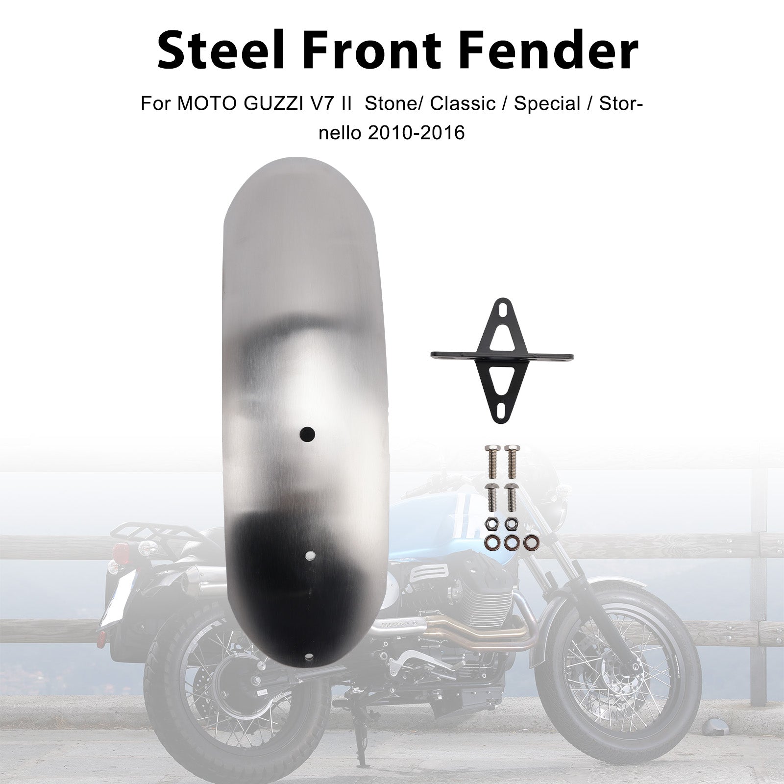Garde-boue avant en acier compatible avec MOTO GUZZI V7 II Stone Classic Special 10-16
