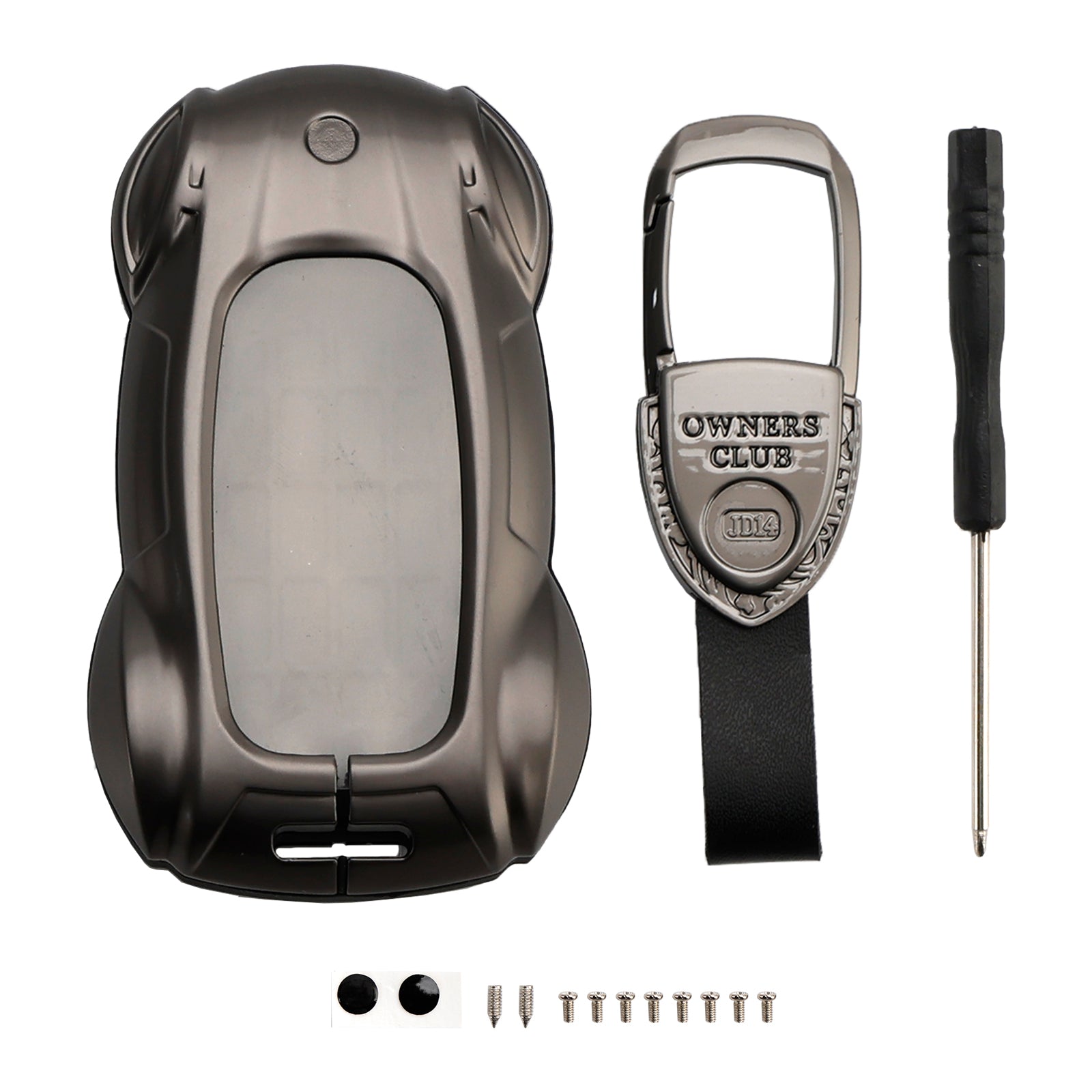 Harmaa nahkainen sinkkiseos auton avainkotelon suojus malleihin Lexus ES260h/RX350h/LS500h