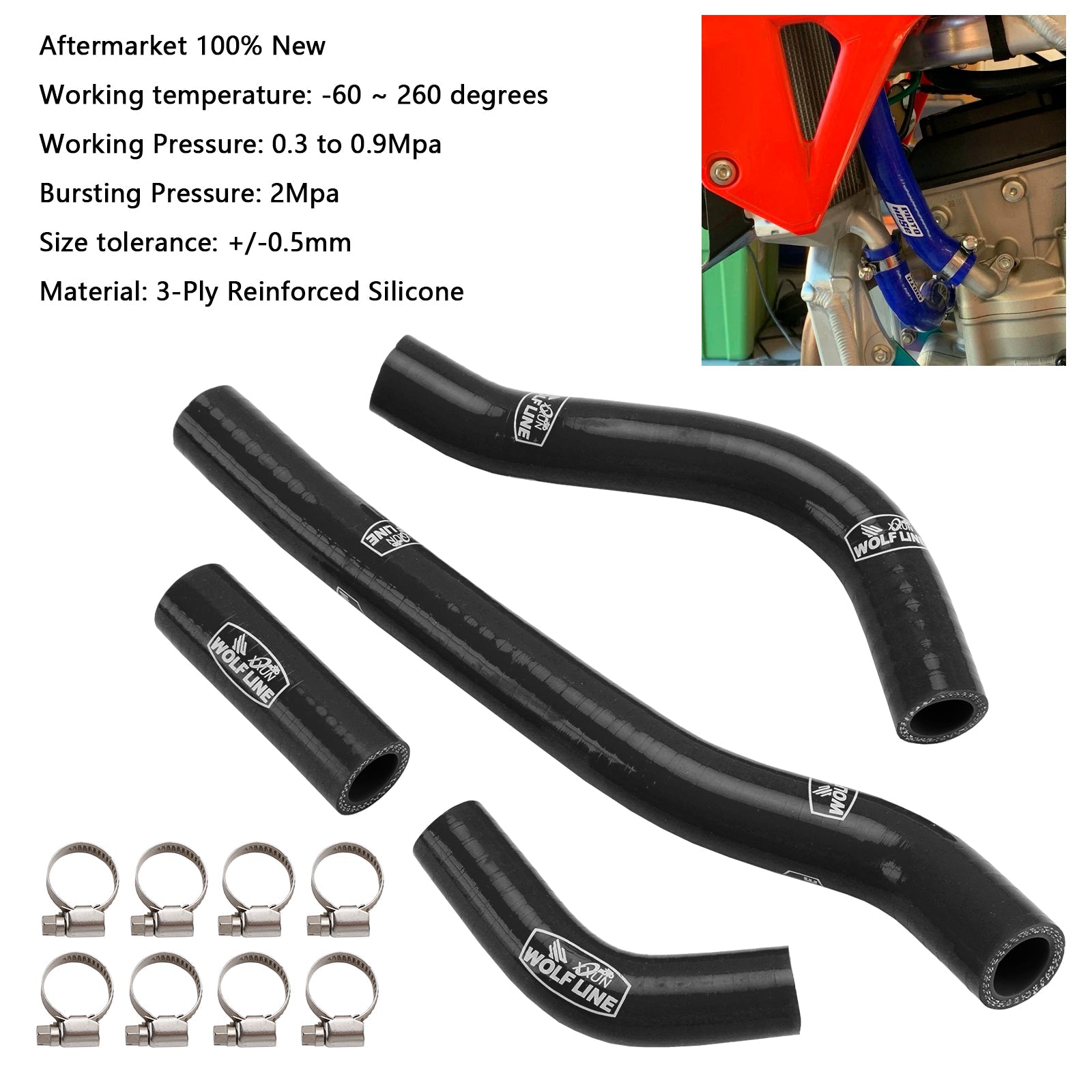 Durite de refroidissement en silicone pour radiateur Honda CRF250R et CRF250RX (2022-2025)