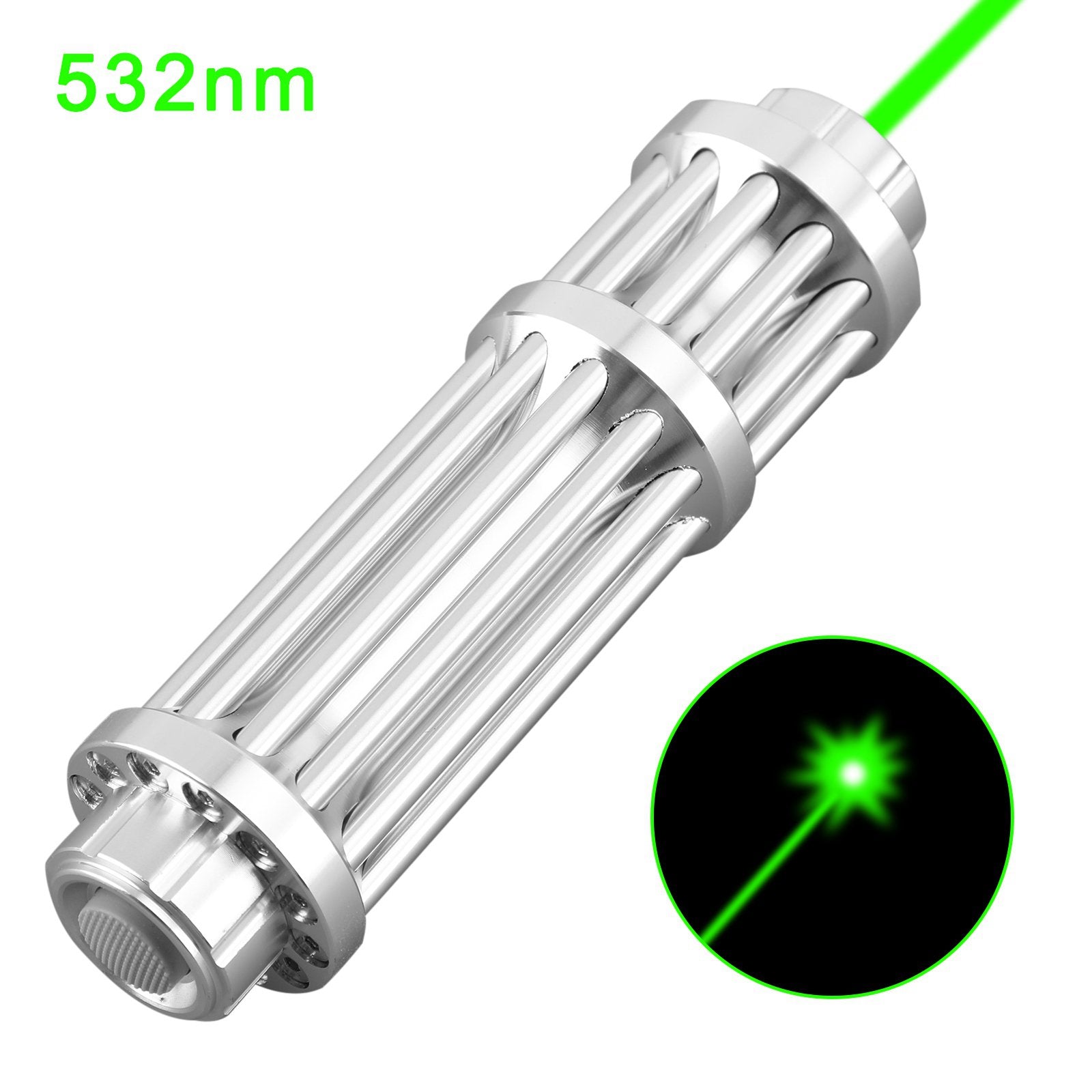 Fascio di luce visibile militare puntatore laser verde da 1 MW 532 nm ad alta potenza da 20 miglia