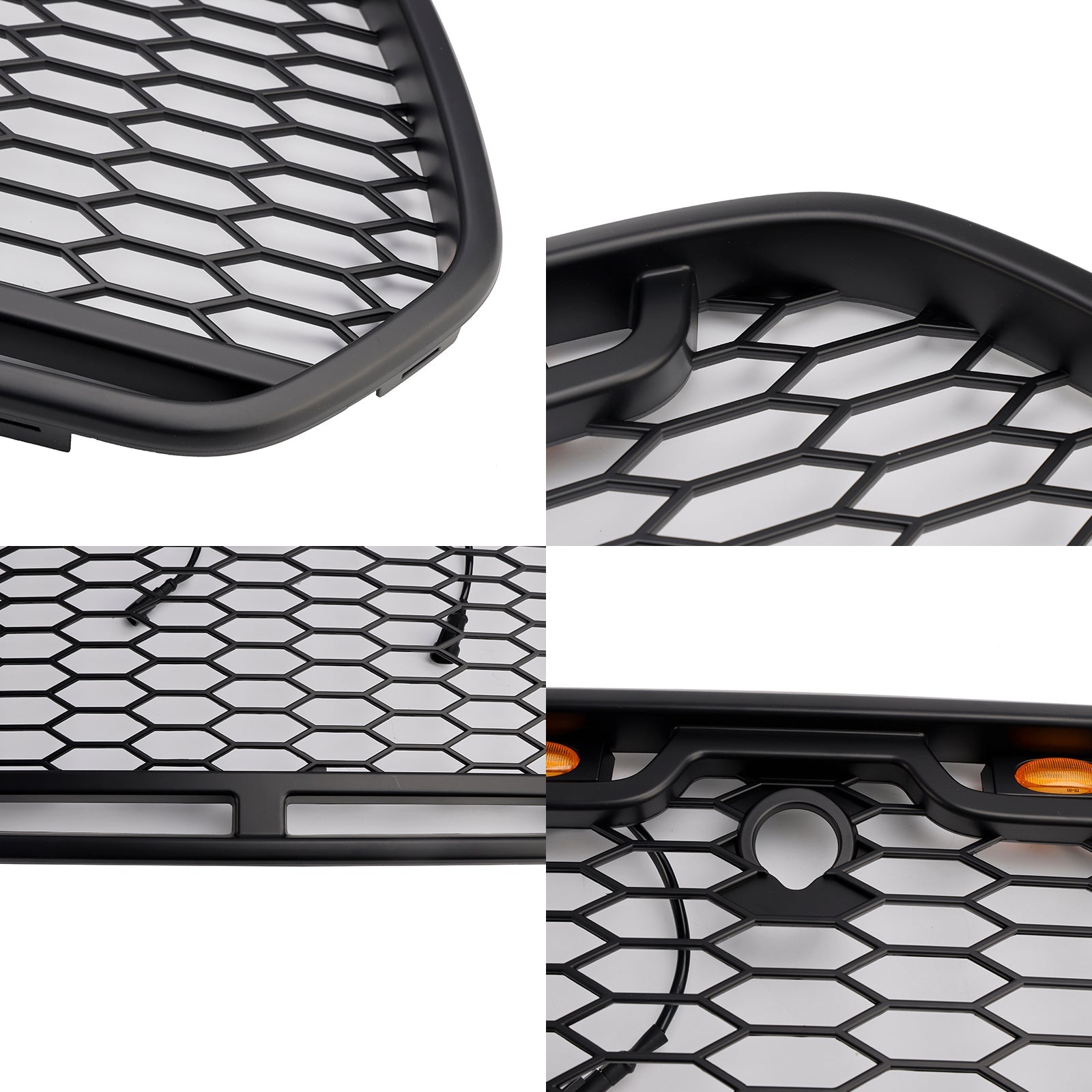 Mate de la cuadrícula delantero negro con LED para Ford Transit Mk8 Raptor 2015-2018