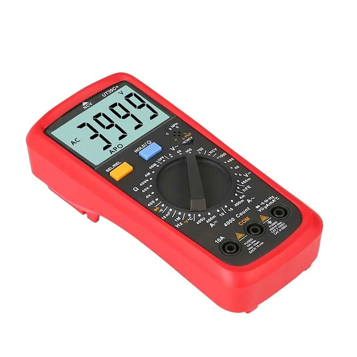 UT39C+ digitale multimeter: AC/DC voltmeter, diode- en condensatortester.