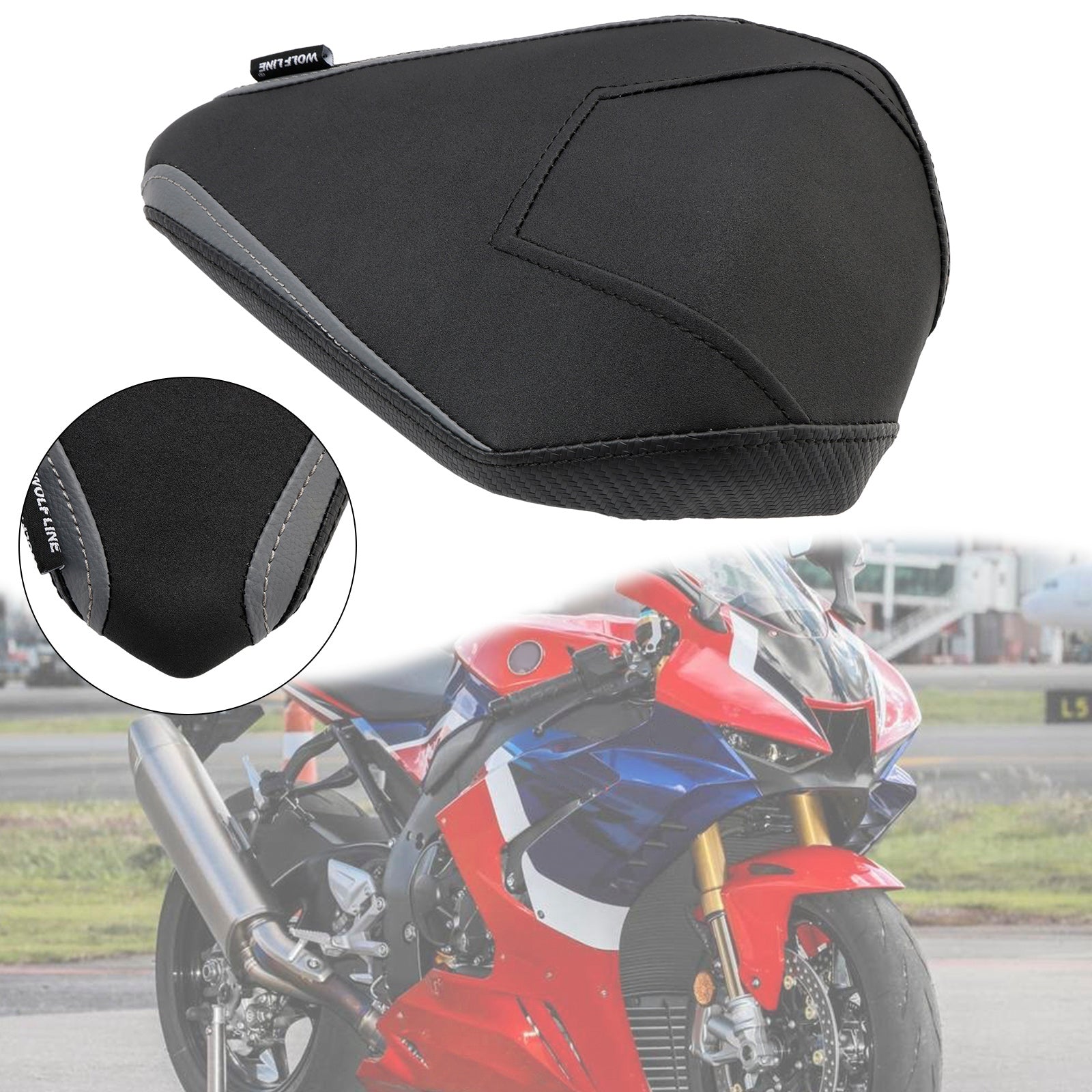 Cojín de asiento del pasajero trasero rojo para Honda CBR1000RR-R 2020, 2021, 2022 y 2023