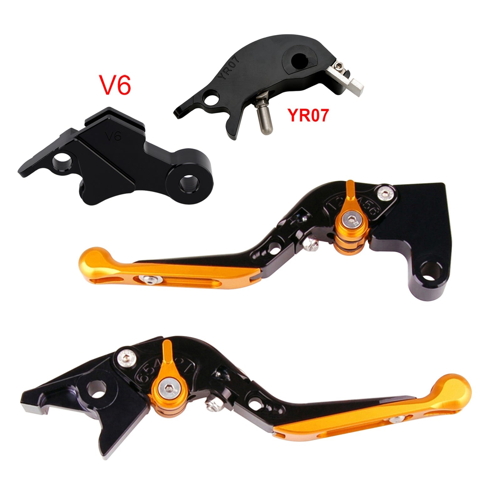 Levier de frein et d'embrayage réglable compatible avec YAMAHA XSR900 XSR900GP MT-09 MT-09SP 24-25