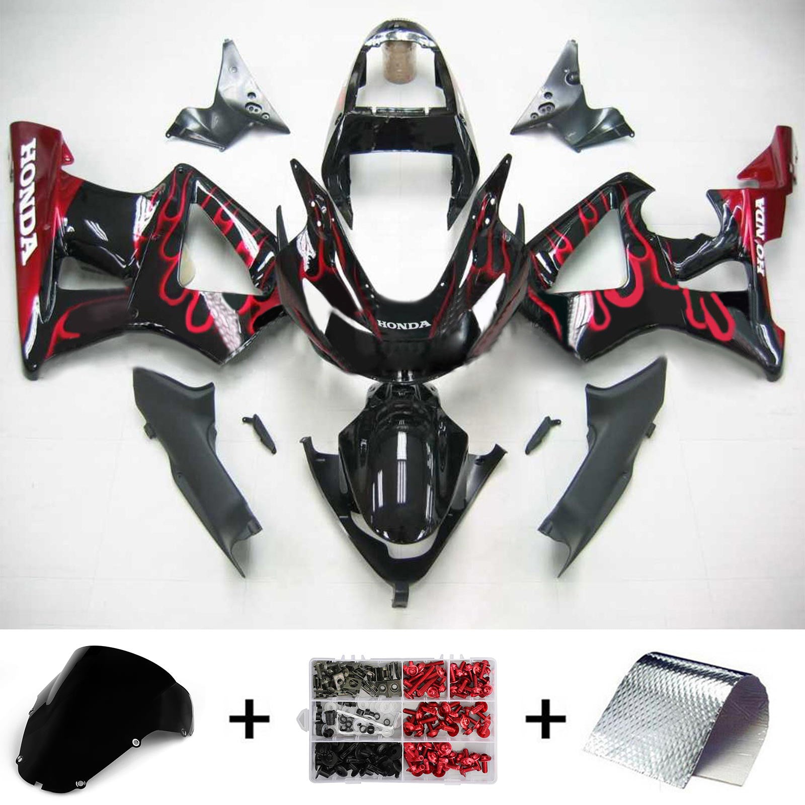 2000-2001 Honda CBR929RR Kit de carenado de carrocería de inyección de plástico ABS