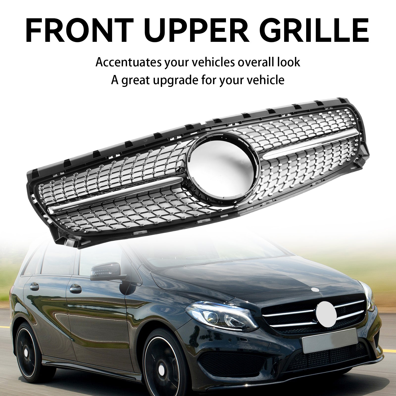 Front Radiator Grille Pour Mercedes B-Class W246 B160 2011-2014 Diamond