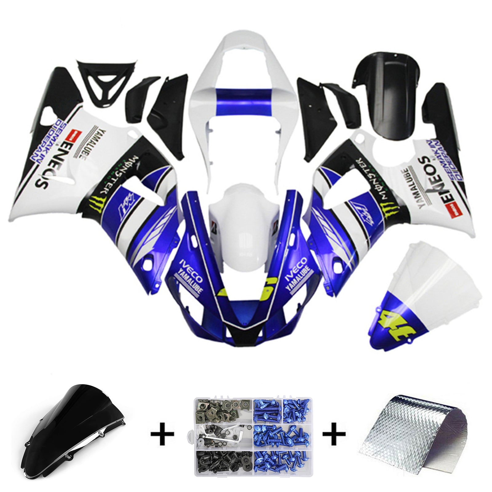 ABS Plastic Kairing Kit voor Yamaha YZF 1000 R1 2000-2001
