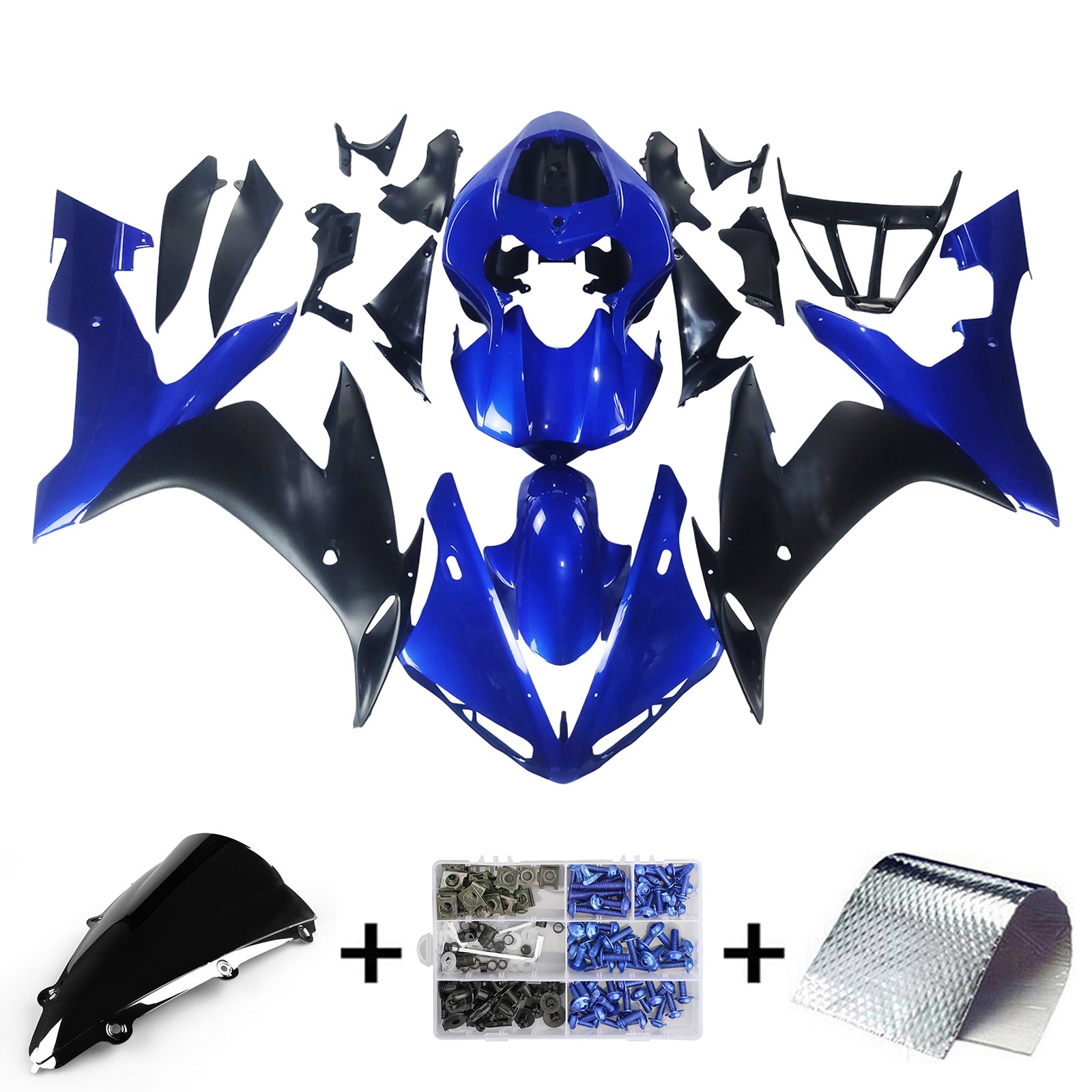 Kit de carénage en plastique ABS injecté compatible avec Yamaha YZF 1000 R1 2004-2006