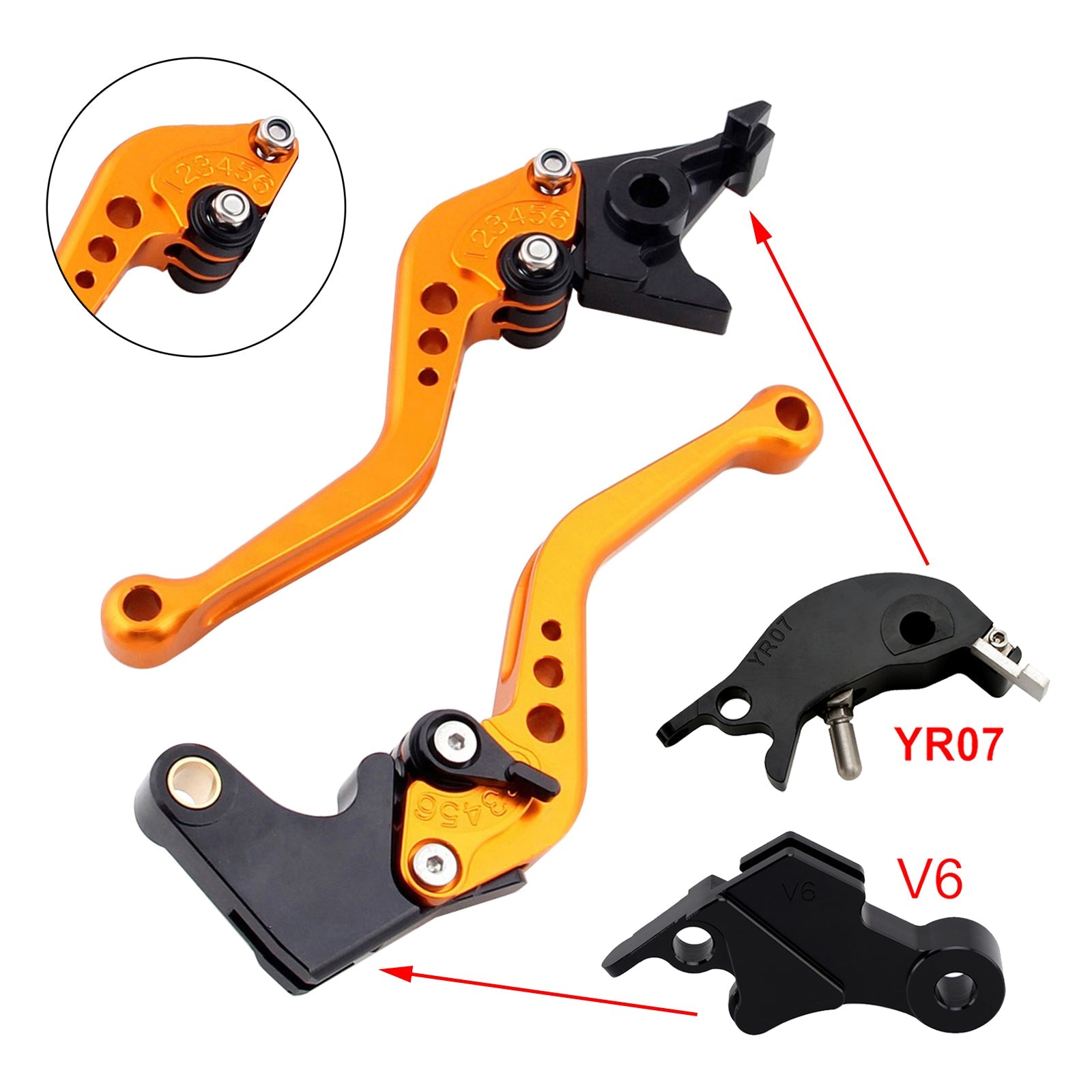 Nouveau levier de frein et d'embrayage court compatible avec YAMAHA XSR900 XSR900GP MT-09 MT-09SP 24-25