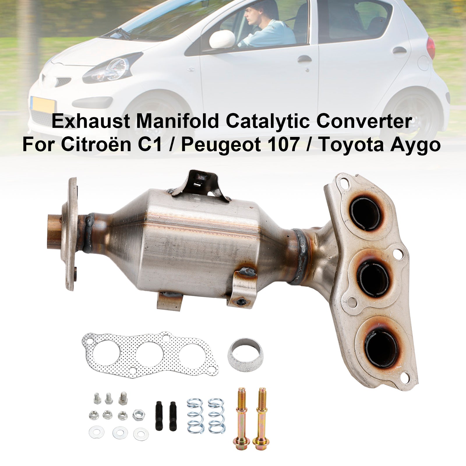 Kit de catalyseur 0342K0 pour Toyota Aygo, Citroën C1, Peugeot 107 2005-2014