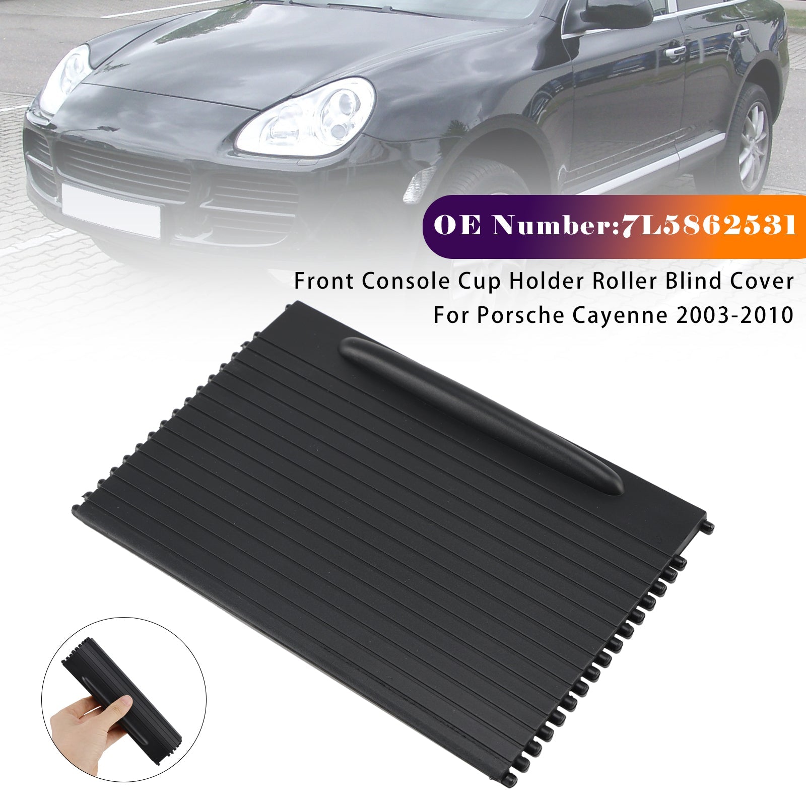 Prevleka za rolete za držalo za skodelico konzole 7L5862531 za Porsche Cayenne 2003-2010