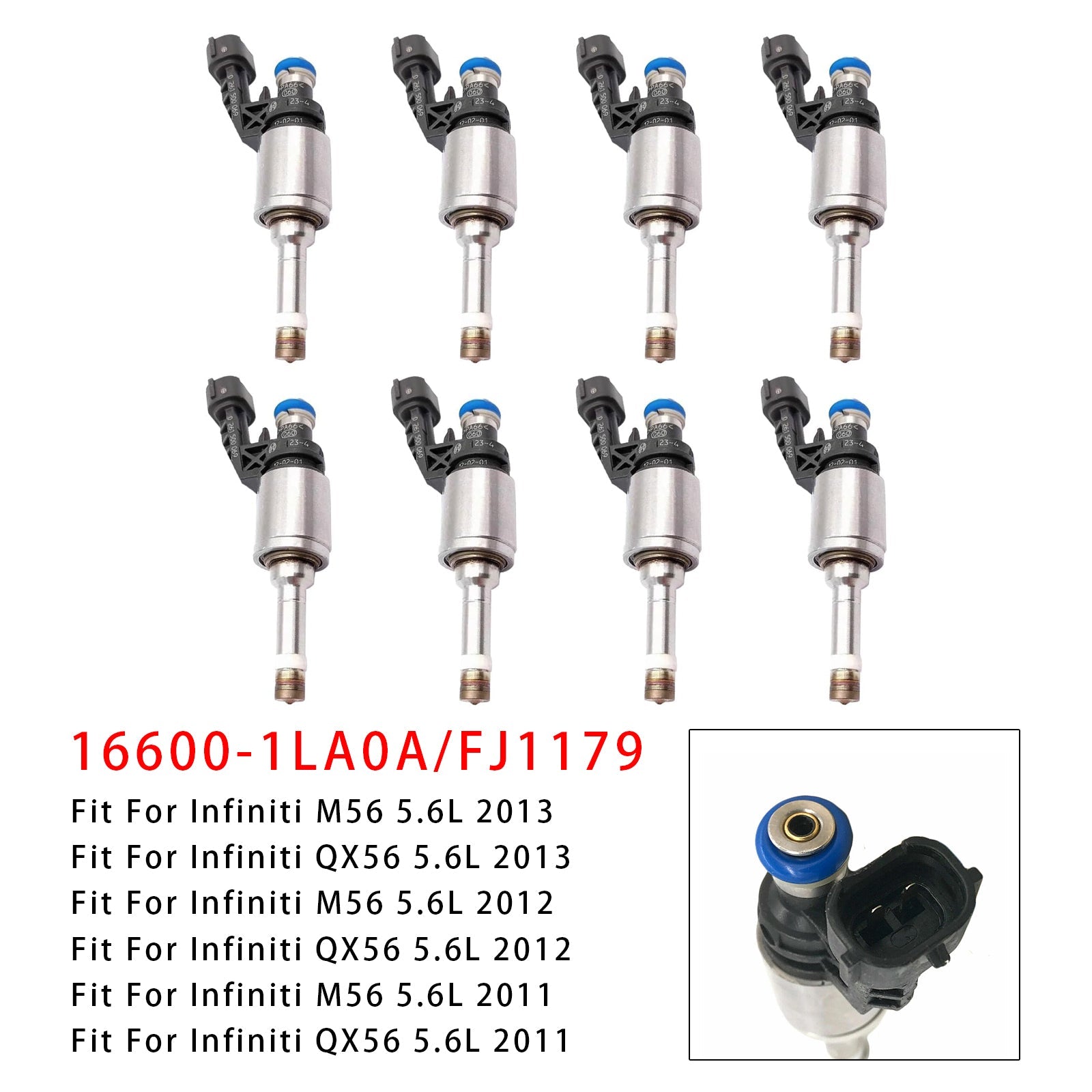 8 injecteurs de carburant pour Infiniti M56 QX56 Q70 5.6L 16600-1LA0A FJ1179