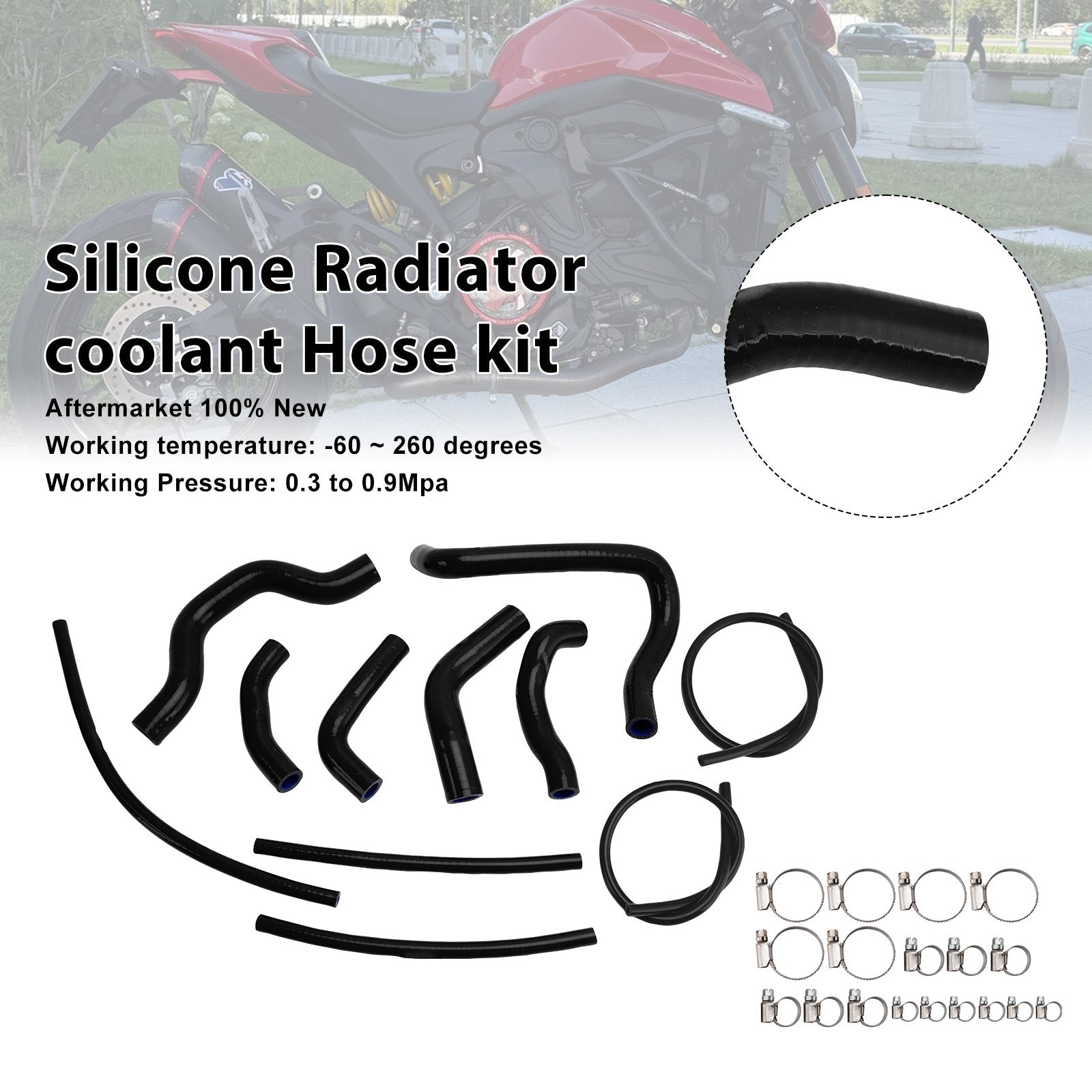 Durite de refroidissement en silicone pour radiateur Ducati Monster 937 (2021-2025)