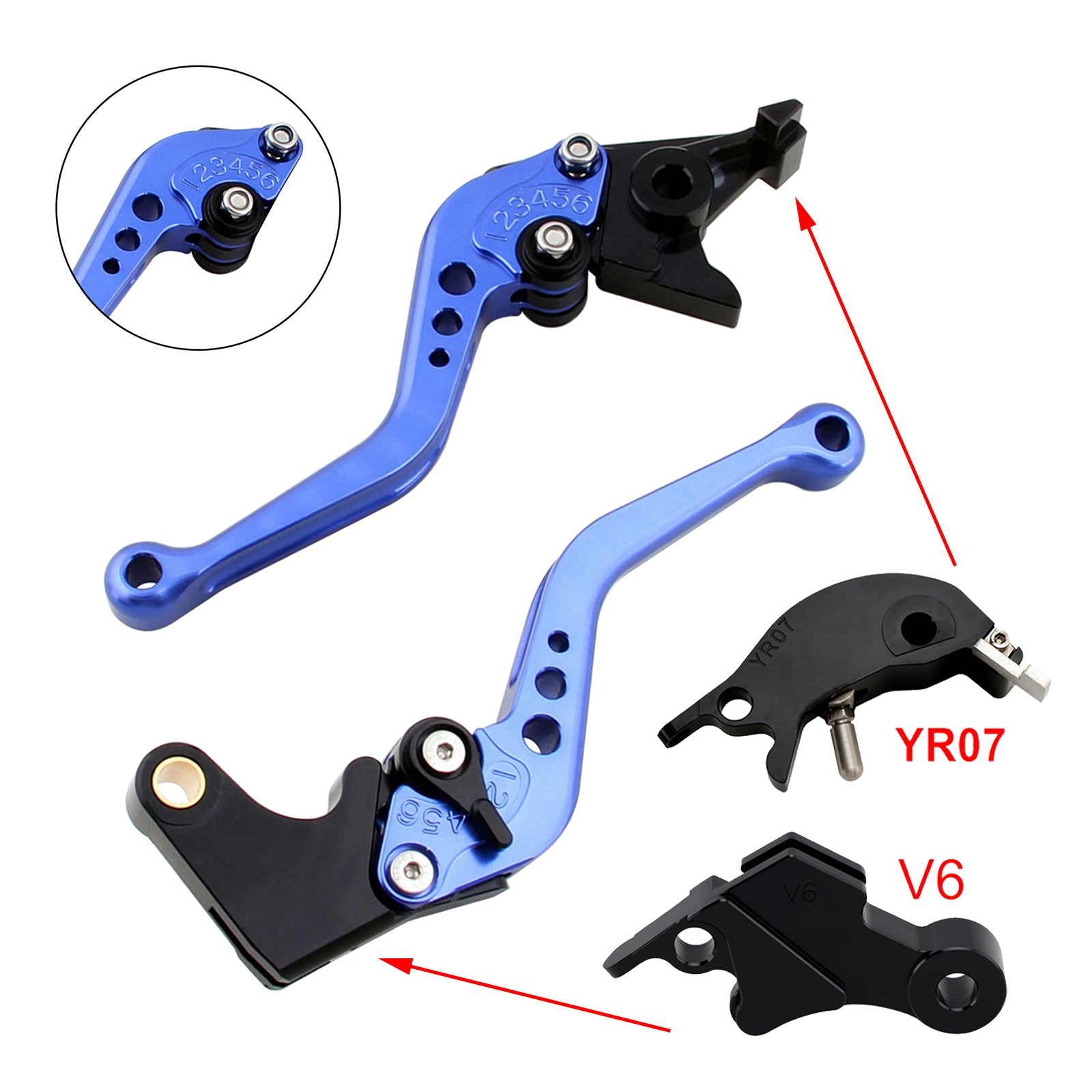 Nouveau levier de frein et d'embrayage court compatible avec YAMAHA XSR900 XSR900GP MT-09 MT-09SP 24-25