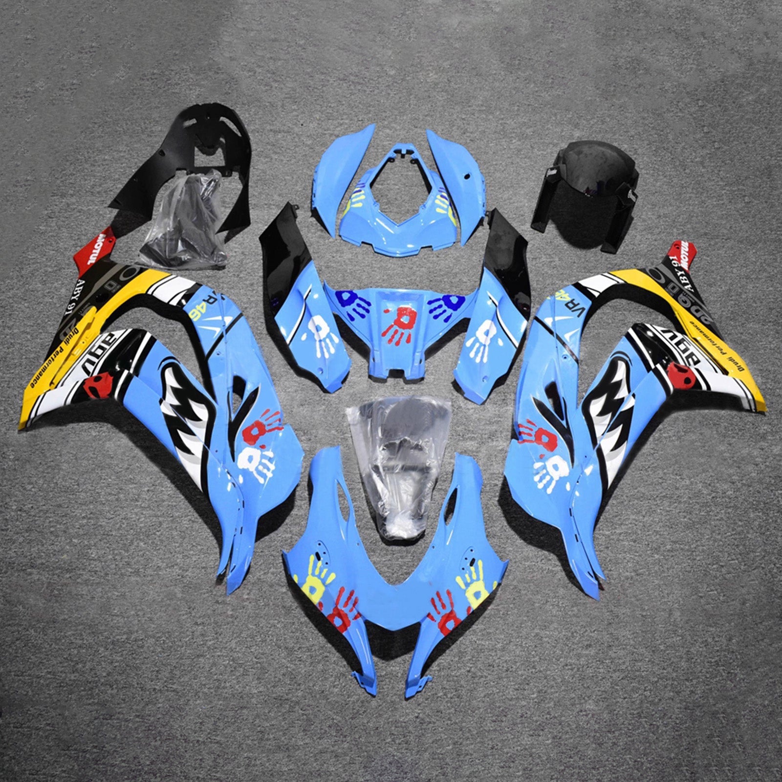 Kit carena iniettata in plastica ABS compatibile con Kawasaki ZX10R 2016-2020