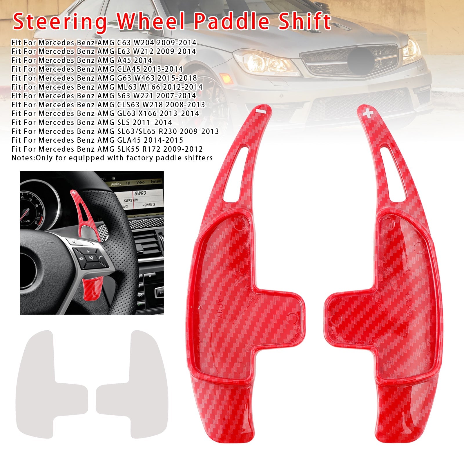 Extensión de paletas de cambio de velocidad detrás del volante para Mercedes Benz AMG C63