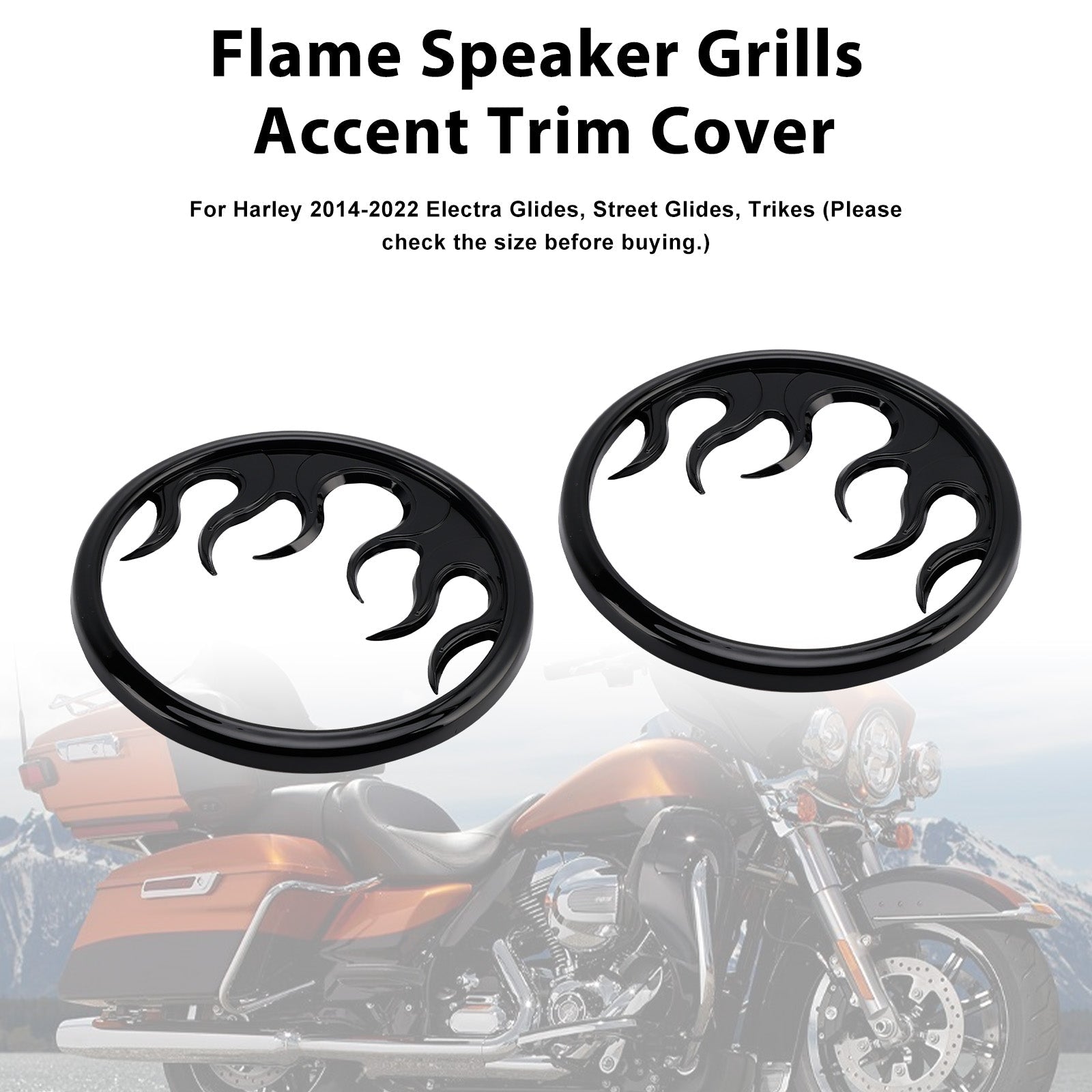 Flame Speaker Grills Decoratieve rand voor Touring Electra Glide Ultra Classic