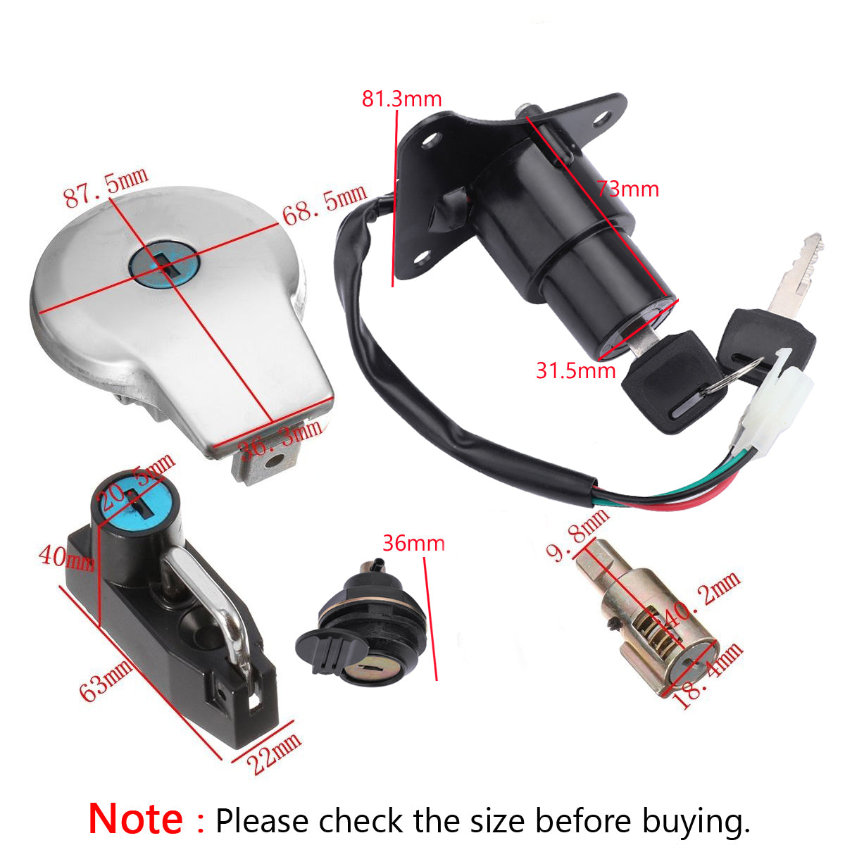 Juego de llaves de tapa de combustible y bloqueo de interruptor de encendido para Yamaha Virago XV125 XV250