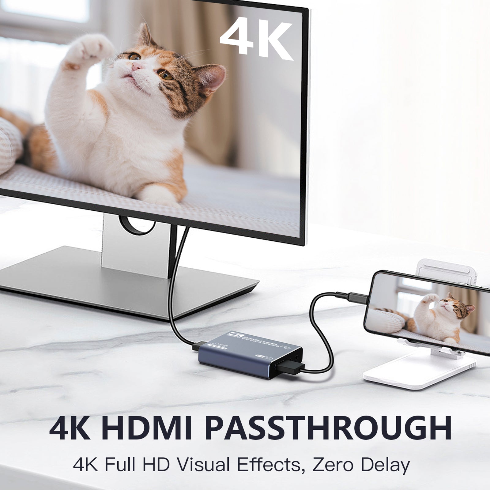 Carte d'acquisition HDMI Vidéo 4K Enregistrement en direct sur décodeur Acquisition audio