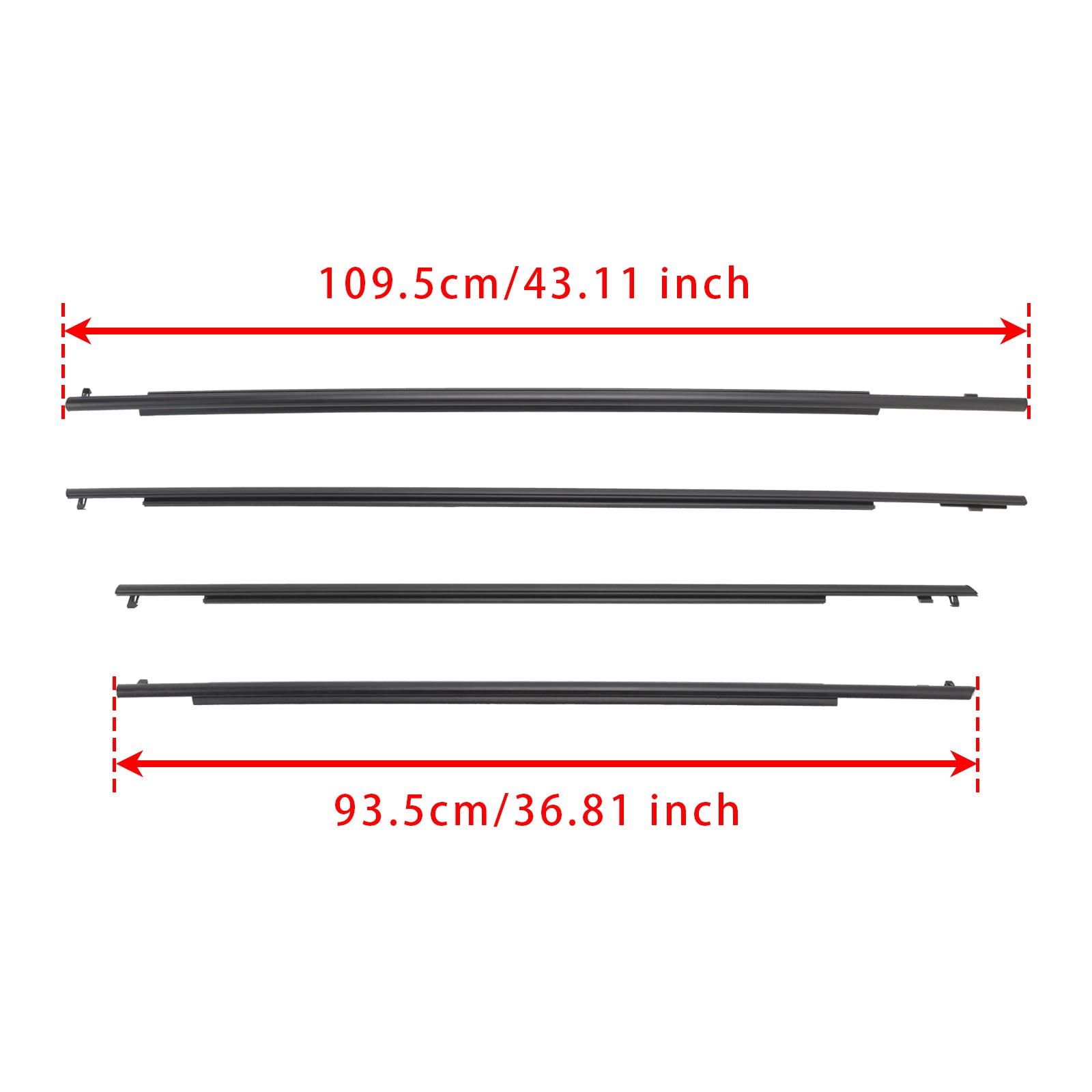 Bande d'étanchéité extérieure pour ceinture de porte en verre, 4 pièces, pour Toyota Prius 2010-2015