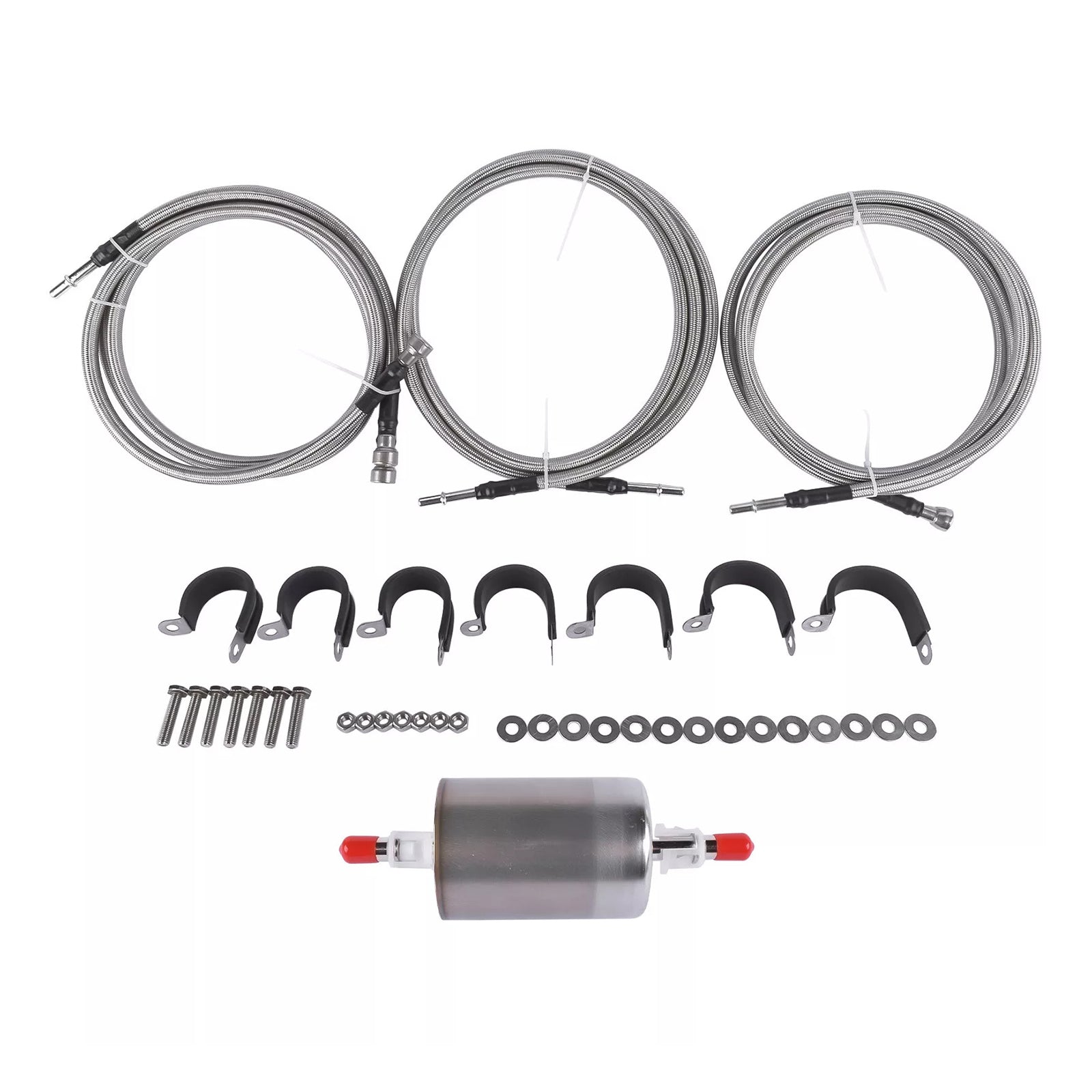 Kit de línea de combustible trenzada de acero inoxidable para GMC Sierra 3500 2001-2003 819-840 Quick Fix