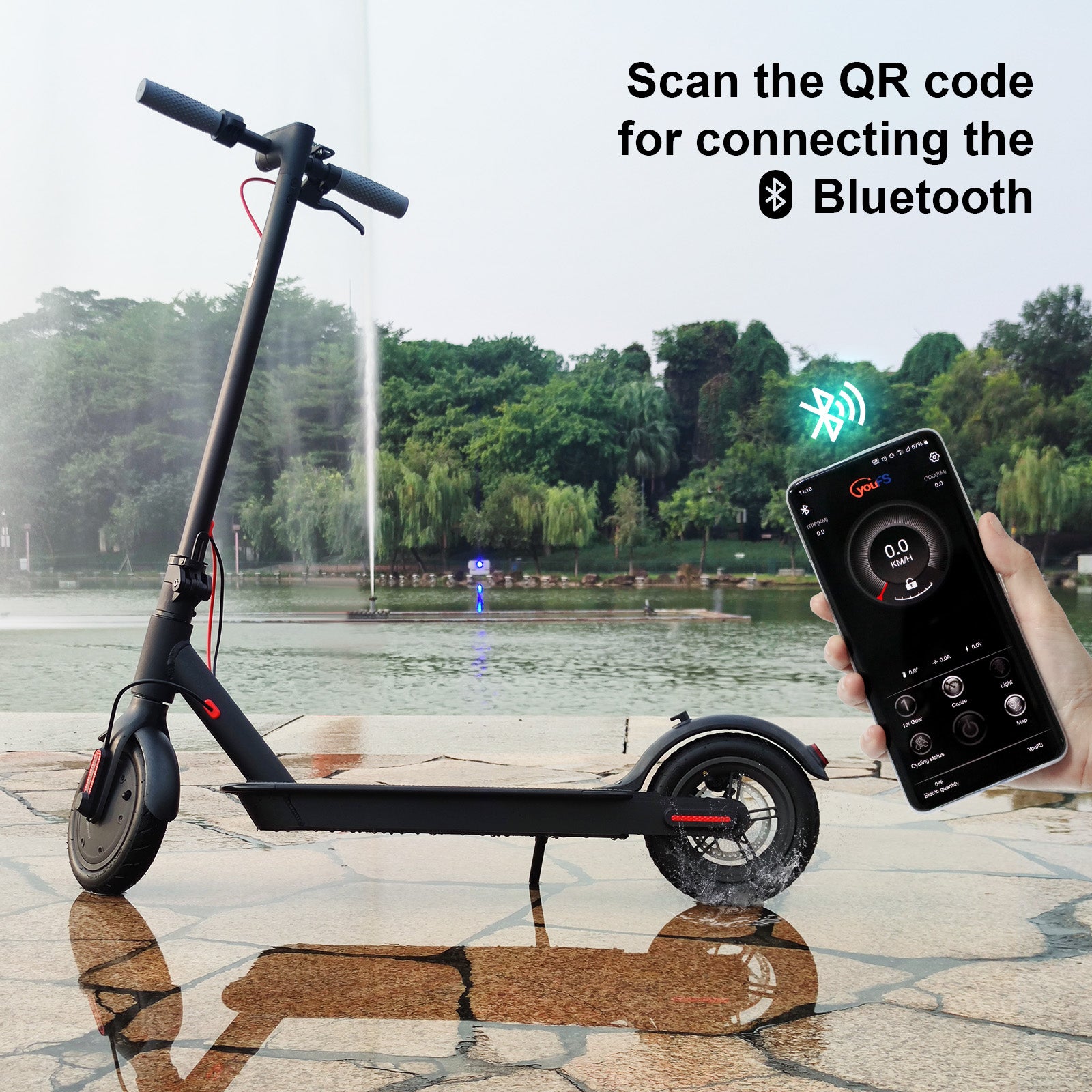 Trottinette Électrique 350W 8,5", Autonomie 35 km, 30 km/h, Double Frein et Pneus Pleins