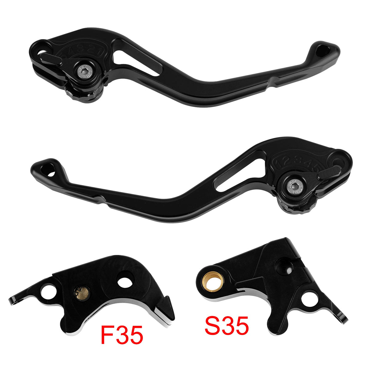 Nouveau levier de frein et d'embrayage court compatible avec Suzuki GSXR600 06-10 et GSXR1000 05-06 (noir)