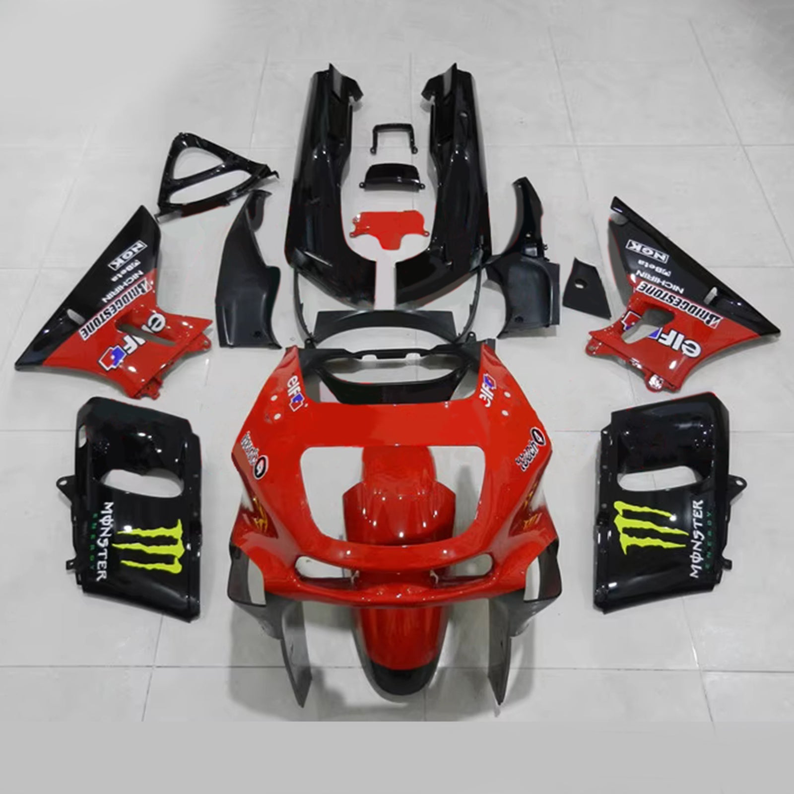 Komplet oklepa z vbrizgano ABS plastiko, združljiv s Kawasaki ZZR400 1993-2007 in ZZR600 1998-2003