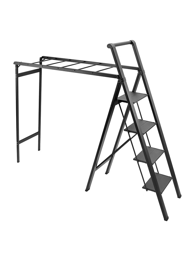 Secadora plegable con escala de 4 pasos sin escala, capacidad de 150 kg, para ropa y zapatos