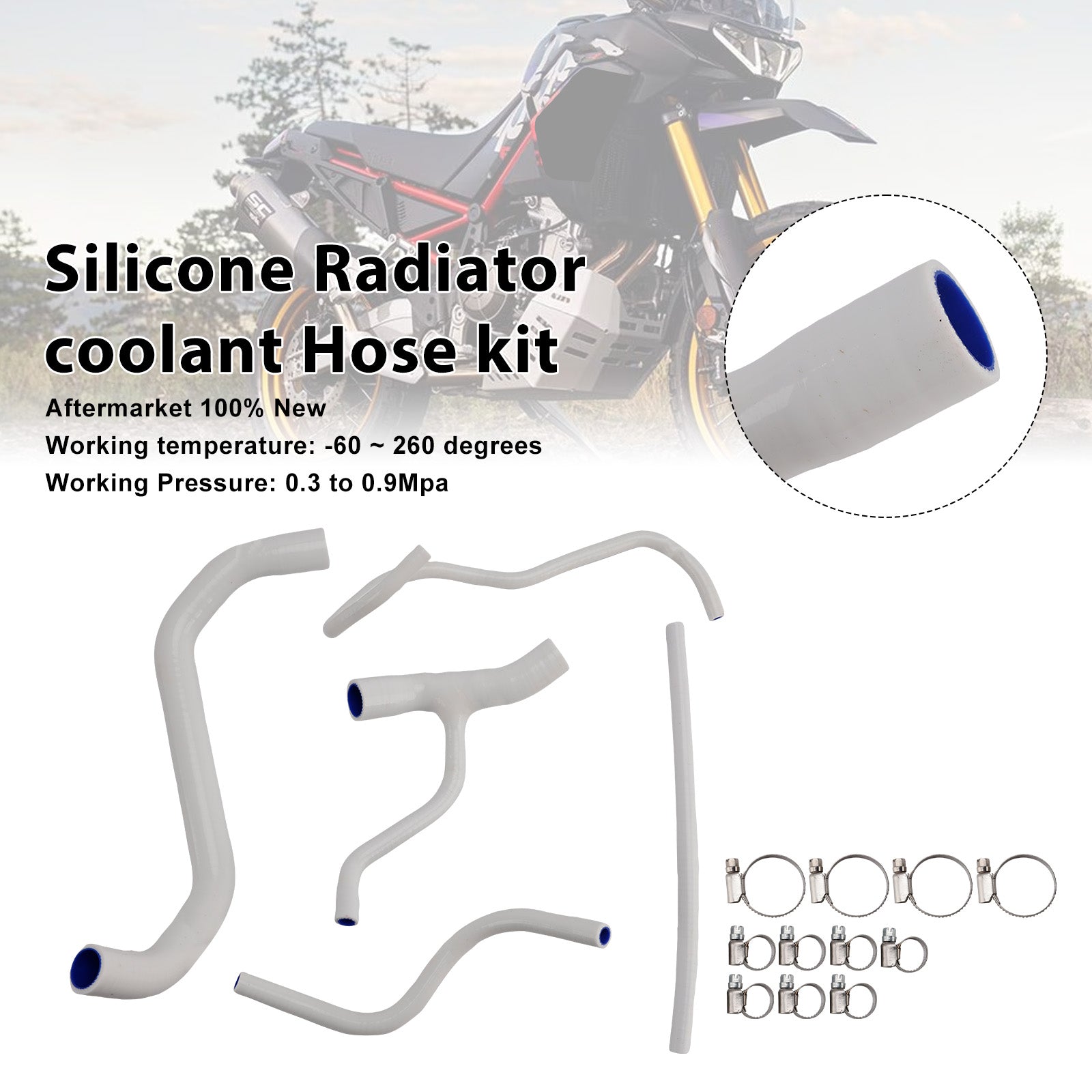 Durite de refroidissement en silicone pour radiateur Aprilia Tuareg 660 (2022-2025)