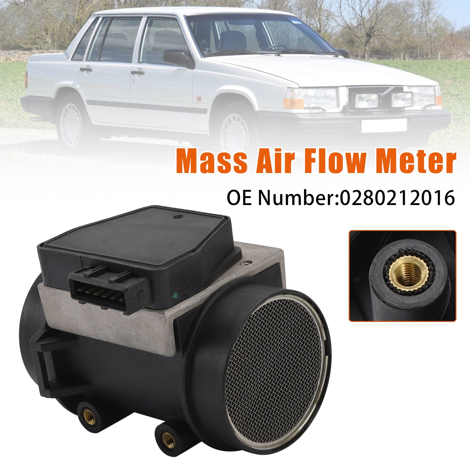 Sensor de flujo masivo de aire (MAF) 0280212016 para Volvo 240, 740 y 940 2.3L L4